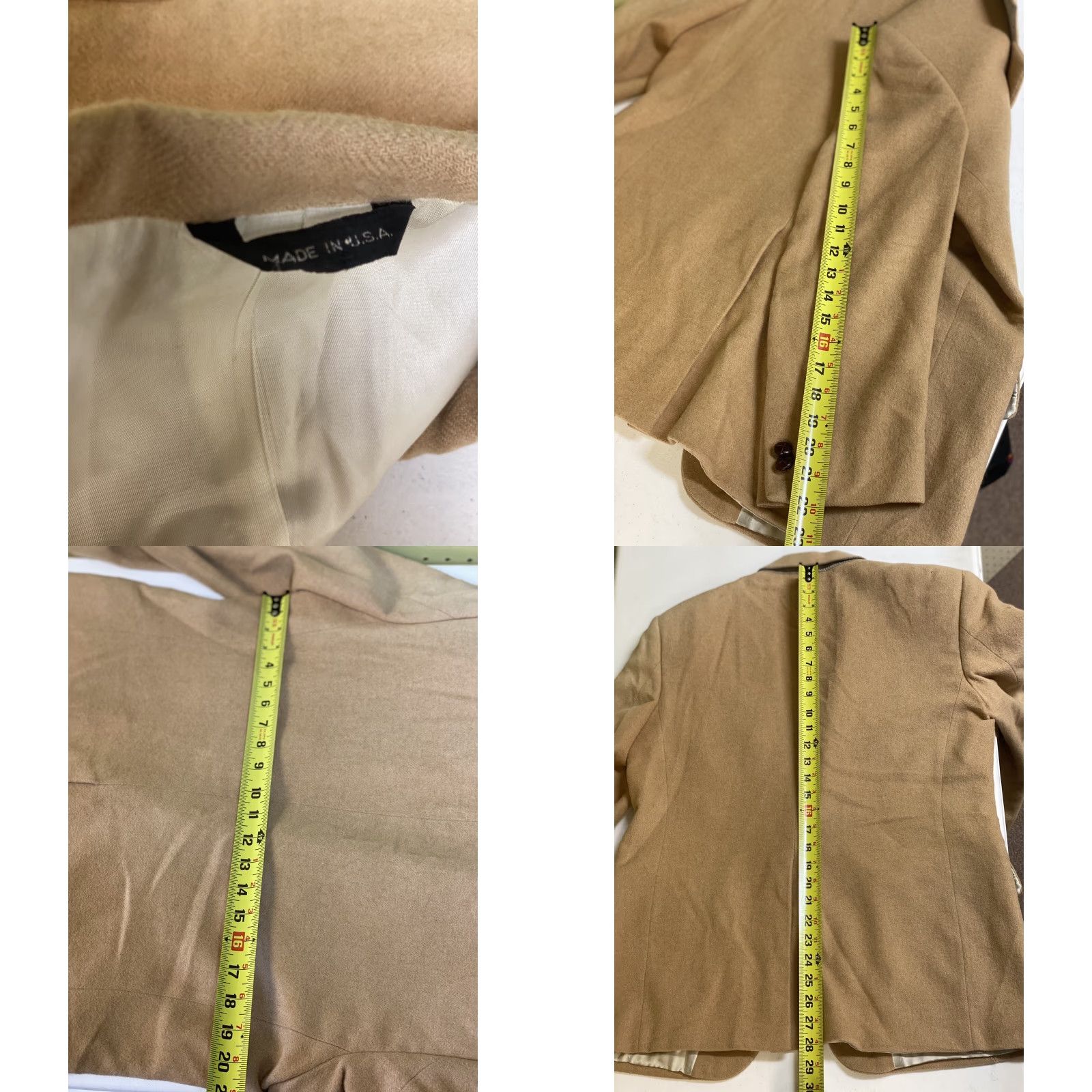 Vintage VINTAGE Barney’s New York Camel Hair Blazer Jacket Men 40 Tan Brown USA Two-Button Regular Solid 40 Barneys New York Mens As Is Size 40R - 8 Thumbnail