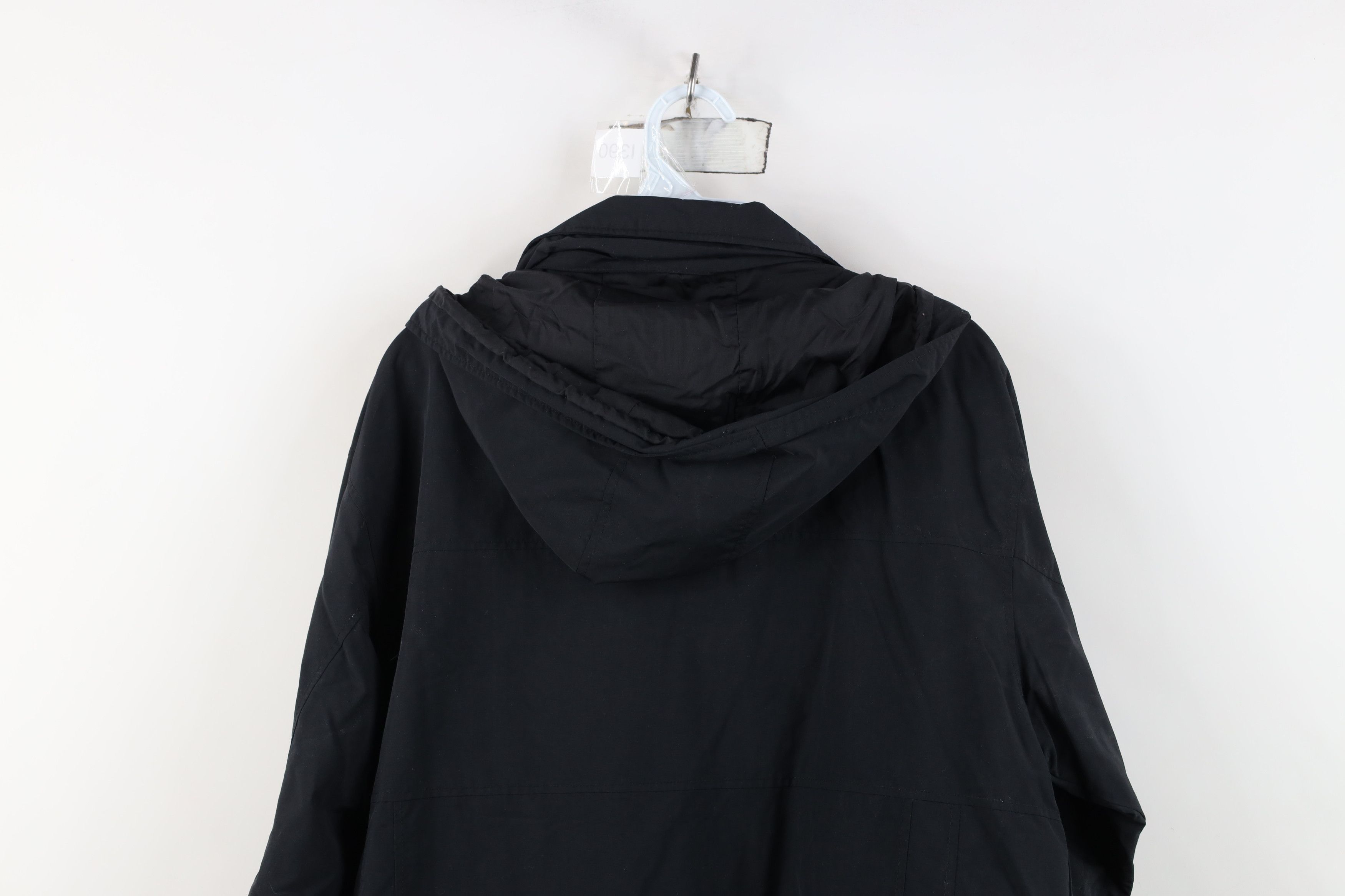 L.L. Bean Vintage LL Bean Waterproof Hooded Rain Bomber Jacket Black Size US S / EU 44-46 / 1 - 14 Thumbnail