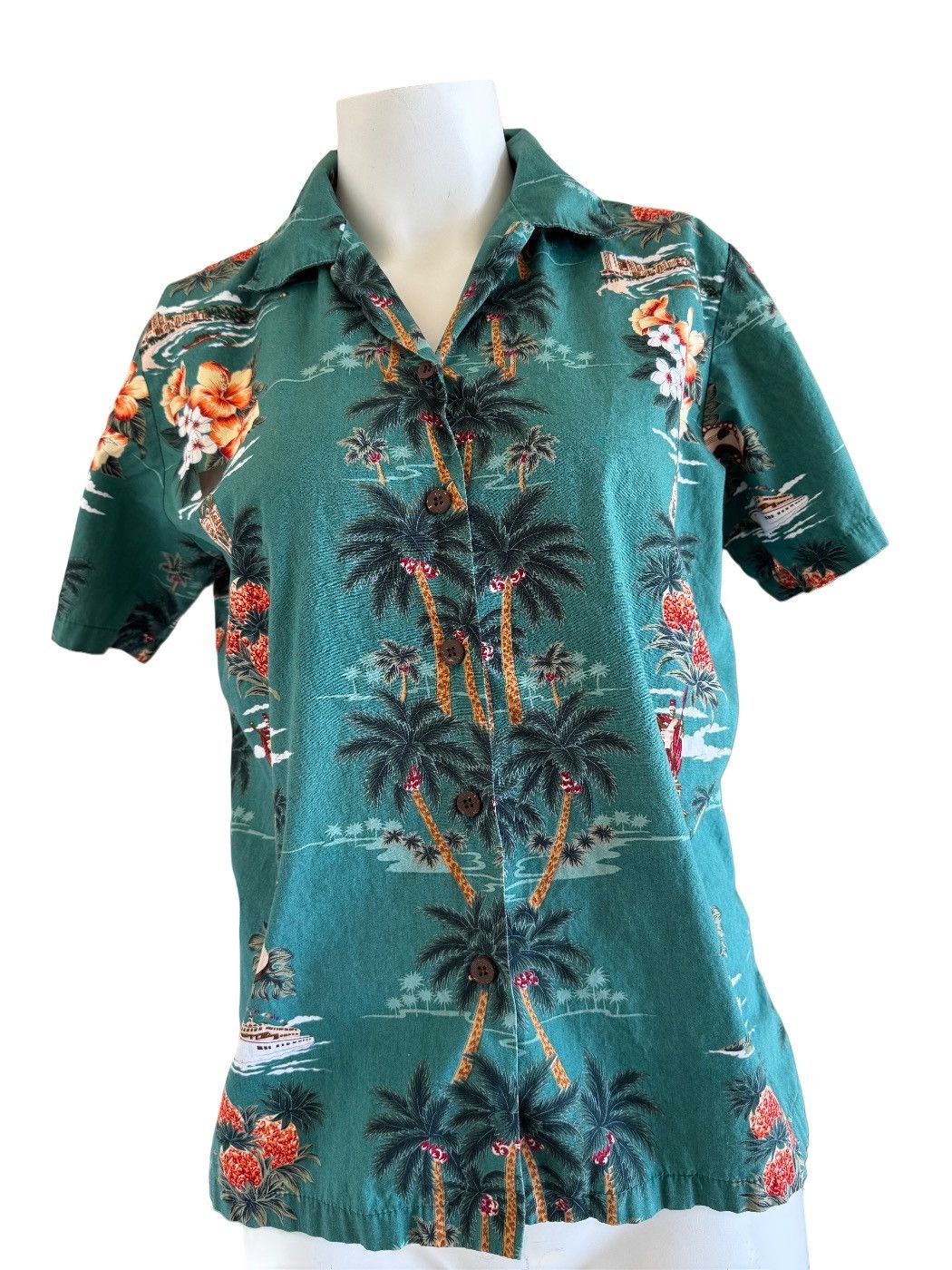 Other Bishop St. Apparel 90s women small green button up Hawaii Size S / US 4 / IT 40 - 1 Thumbnail