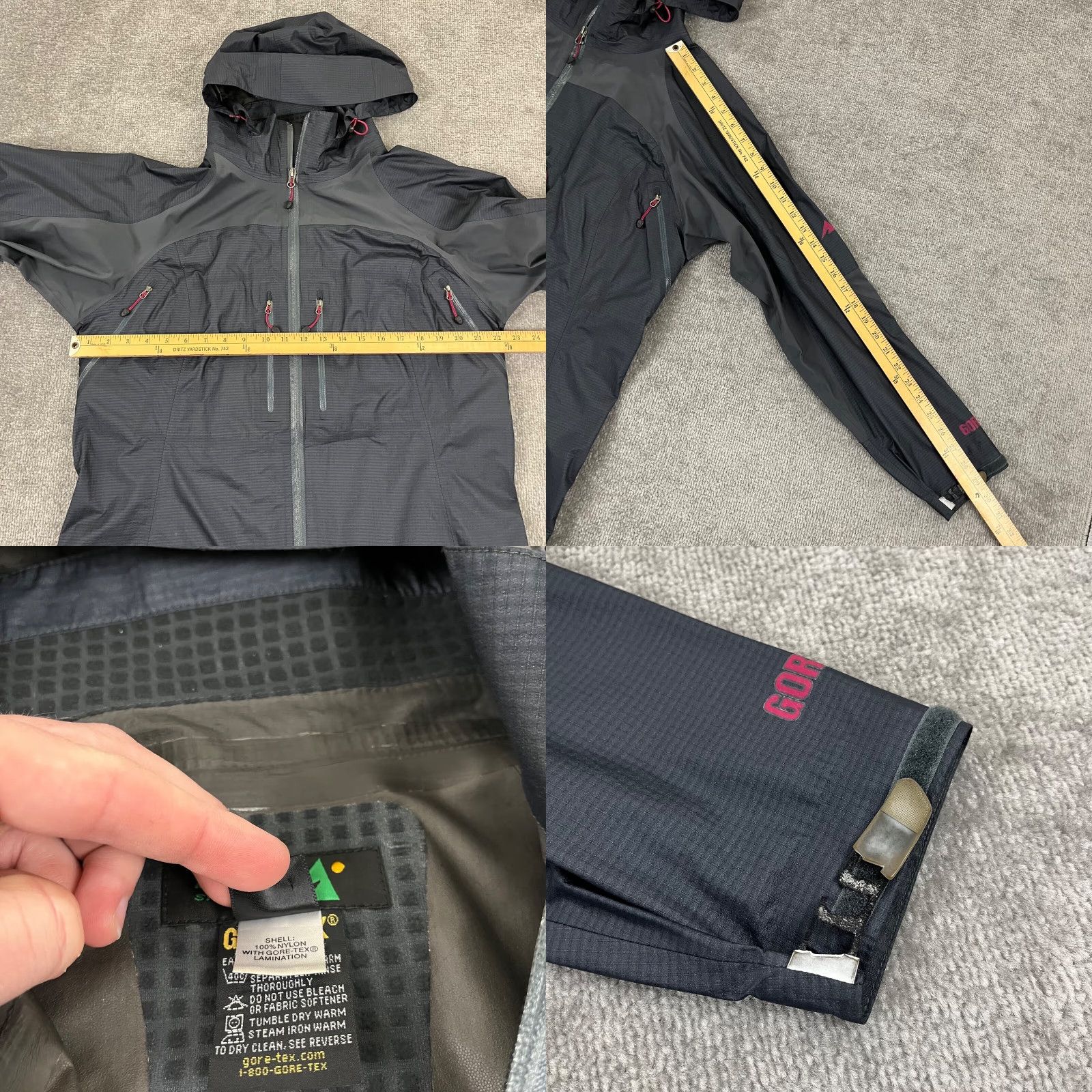 Eastern Mountain Sports EMS Jacket Women Large Gray Goretex Rain Paclite Hooded - Outdoor, Lightweight, Breathable, Zipped Pockets, Athletic Fit, Jacket Size L / US 10 / IT 46 - 8 Thumbnail