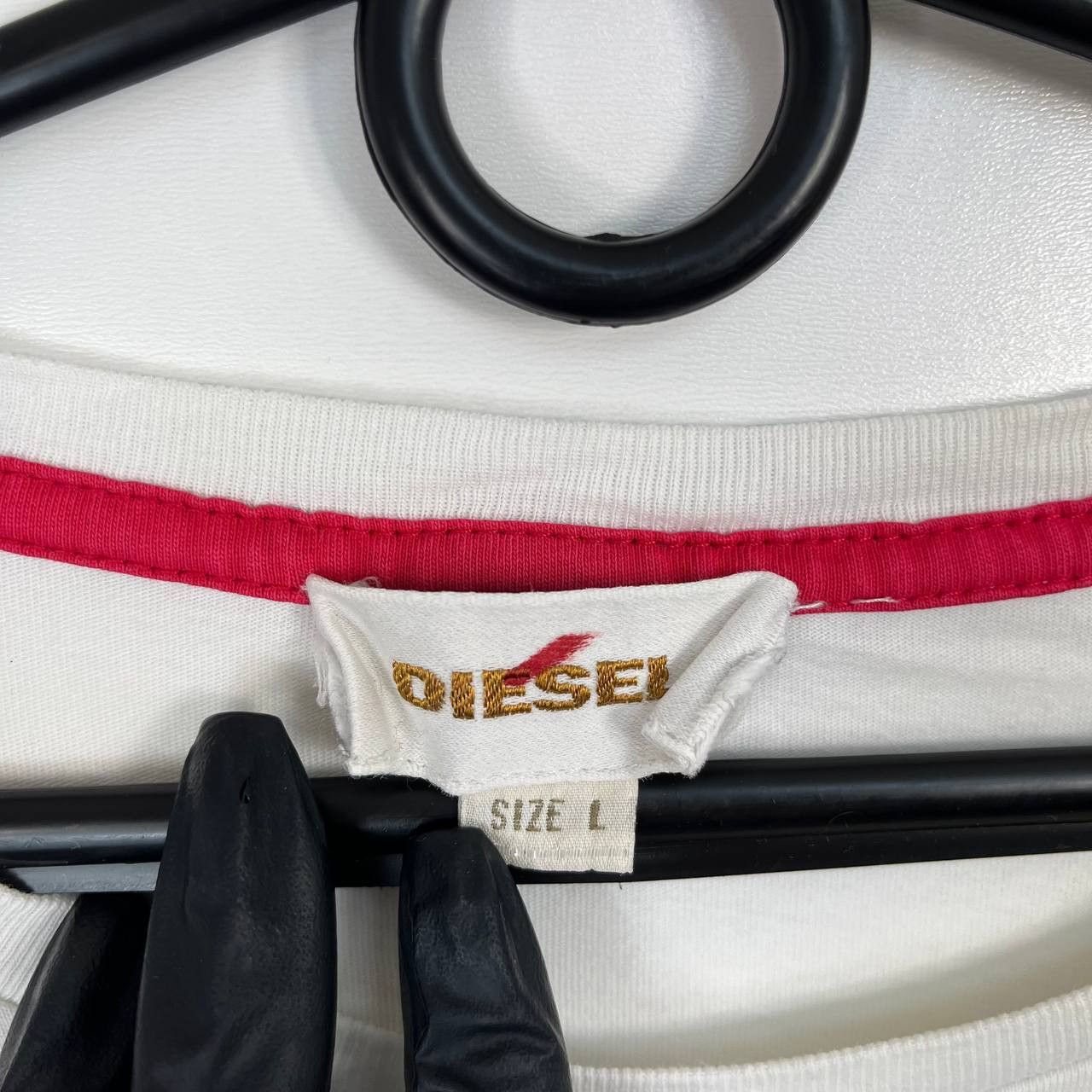 Diesel Diesel Graphic Logo Long Sleeve T Shirt White Cotton L Size US L / EU 52-54 / 3 - 3 Thumbnail
