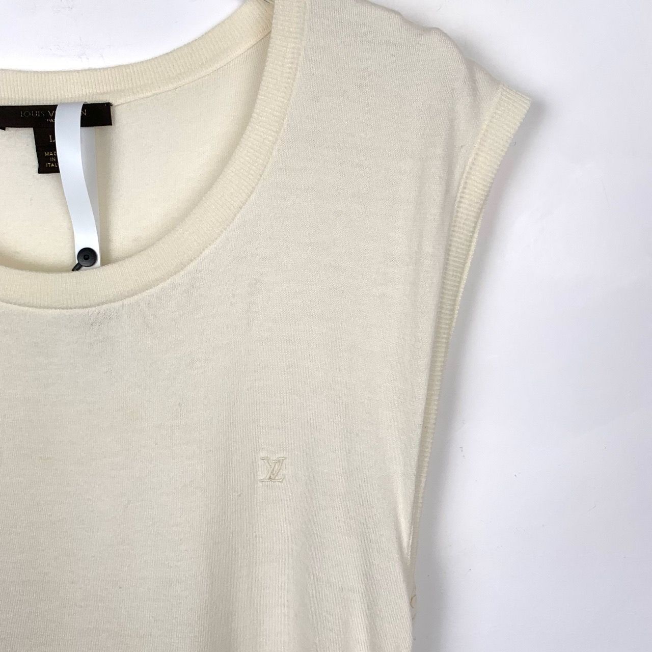 Louis Vuitton Louis Vuitton Logo Embroidered Round Neck Beige Wool Blend K Size L / US 10 / IT 46 - 6 Thumbnail