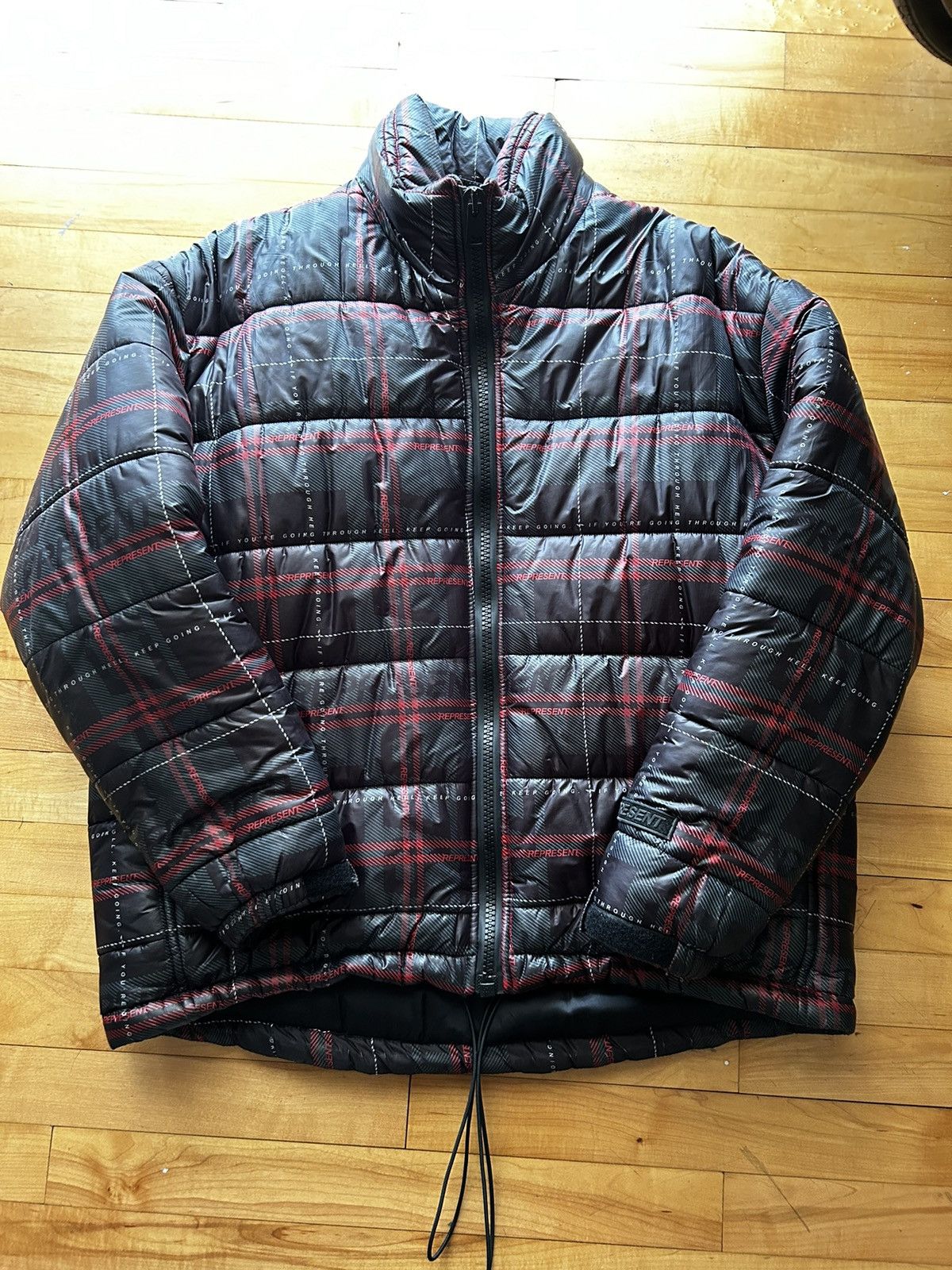 image of Represent Clo Represent If You’Re Going Through Hell Jacket in Black, Men's (Size Medium)