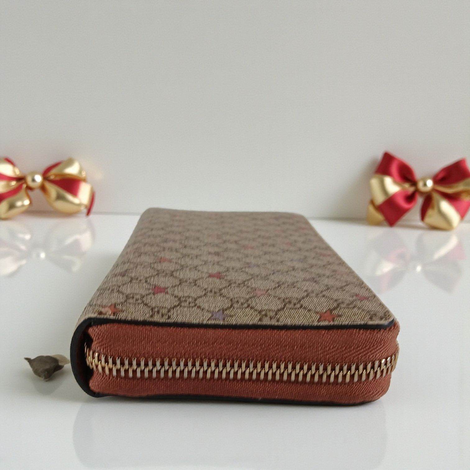 Gucci Gucci Micro GG Star Supreme Coated Canvas Zip Around Wallet Size ONE SIZE - 7 Thumbnail