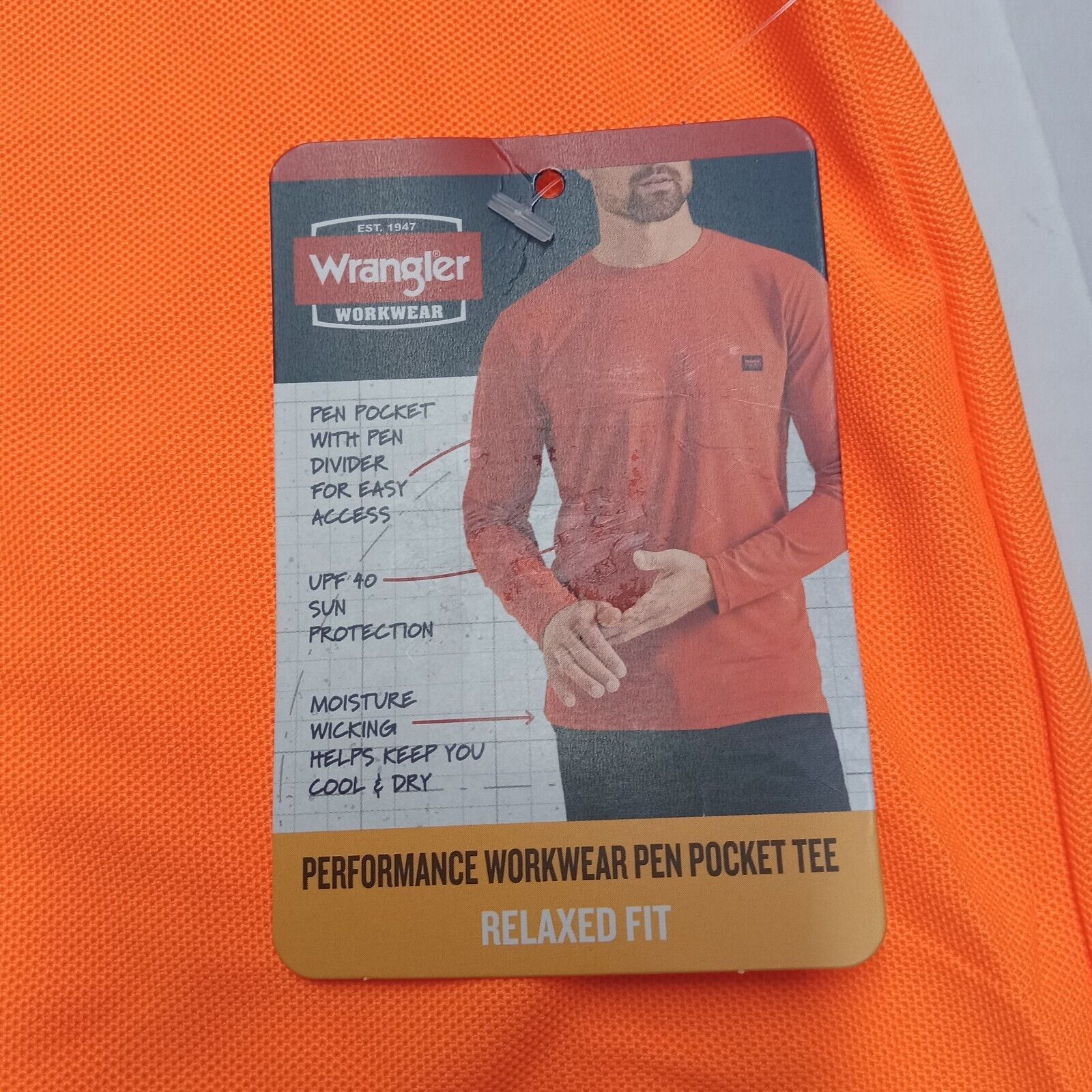 Wrangler Wrangler Pocket Shirt Men's 2XL (50-52) Orange Relaxed Fit Size US XXL / EU 58 / 5 - 5 Thumbnail