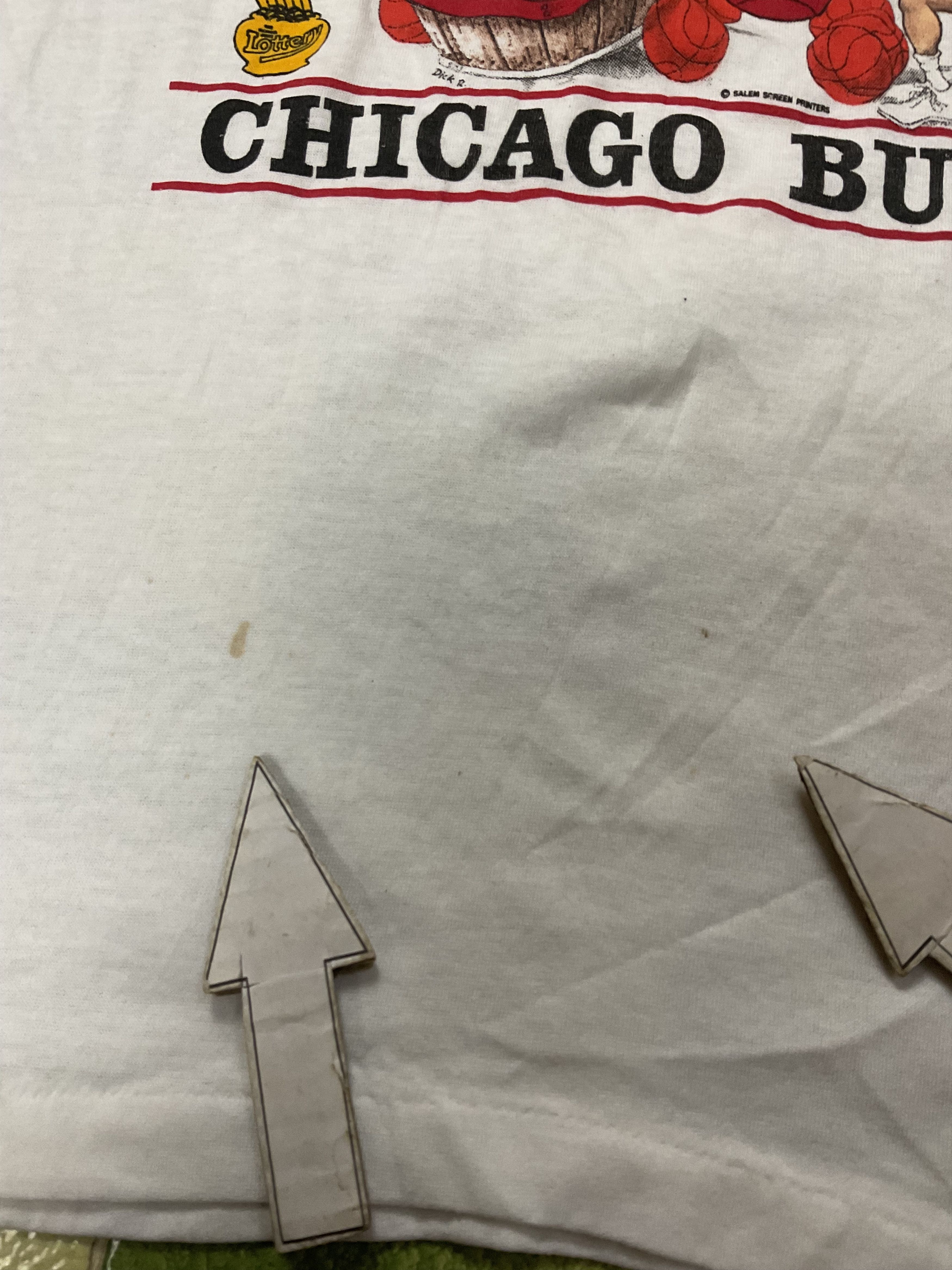 NBA Vintage 80s Chicago Bulls Fever Caricature Jordan T-Shirt Size US M / EU 48-50 / 2 - 9 Thumbnail