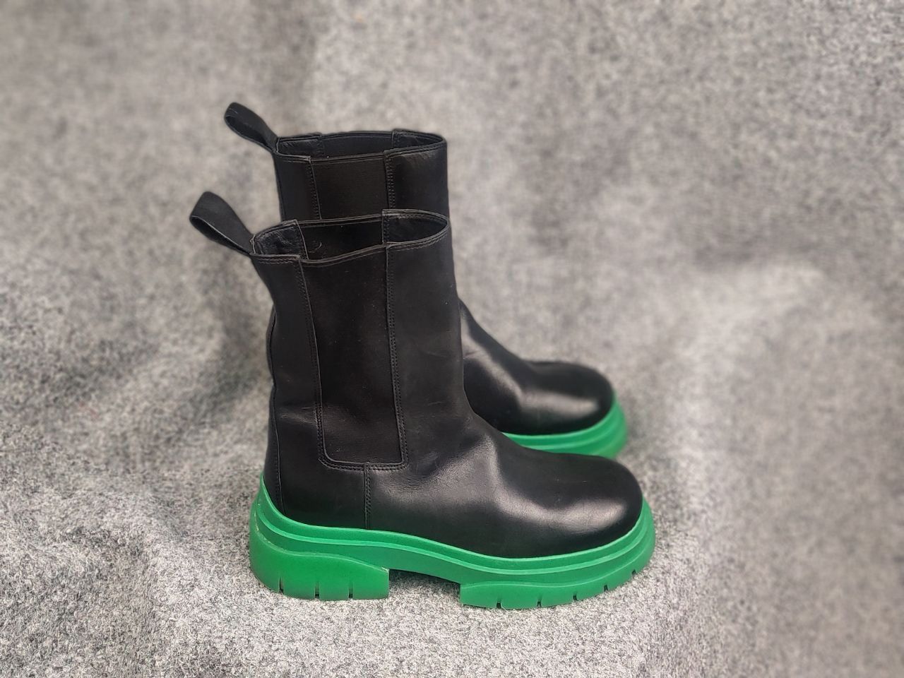 ASH ASH Design Chelsea Boots chunky green grooved sole bottega | Grailed