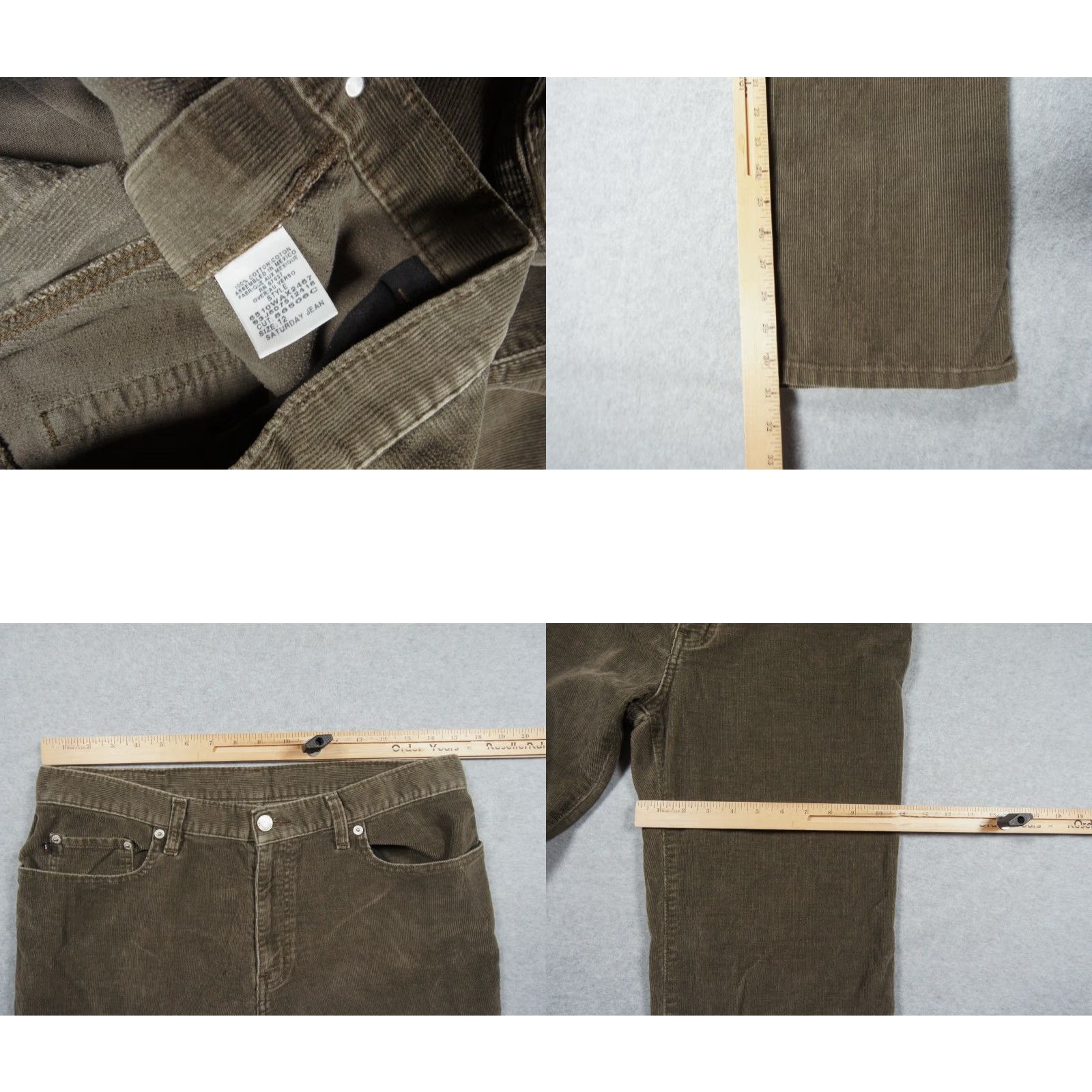 Polo Ralph Lauren VINTAGE Polo Ralph Lauren Pants Womens 12 Green Corduroy Chino Outdoor Stretch Flat Front Regular Size 34" / US 12 / IT 48 - 8 Thumbnail