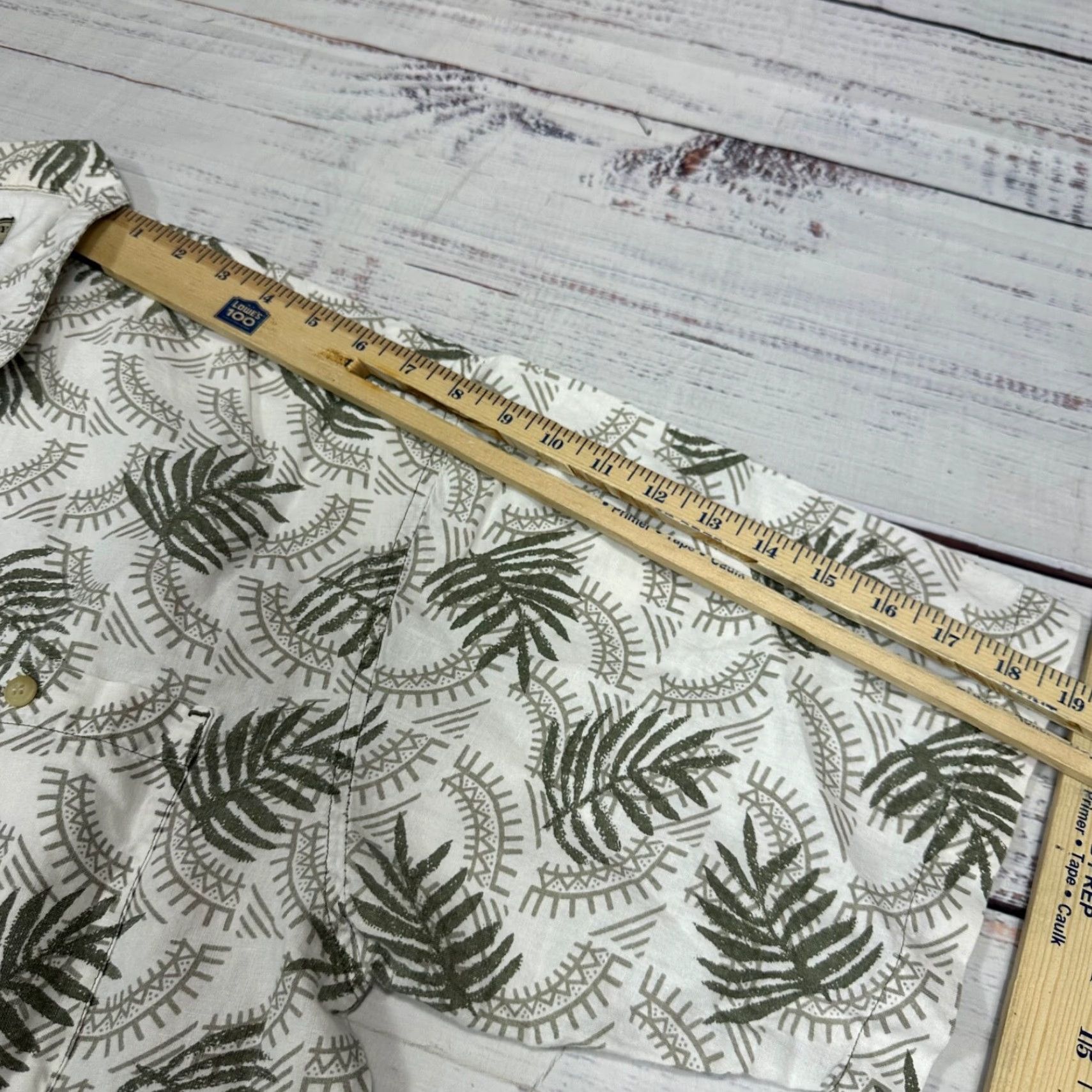 Bugle Boy Bugle Boy Originals Mens Button-Up Short Sleeve Shirt XL White/Gray Print Size US XL / EU 56 / 4 - 3 Thumbnail