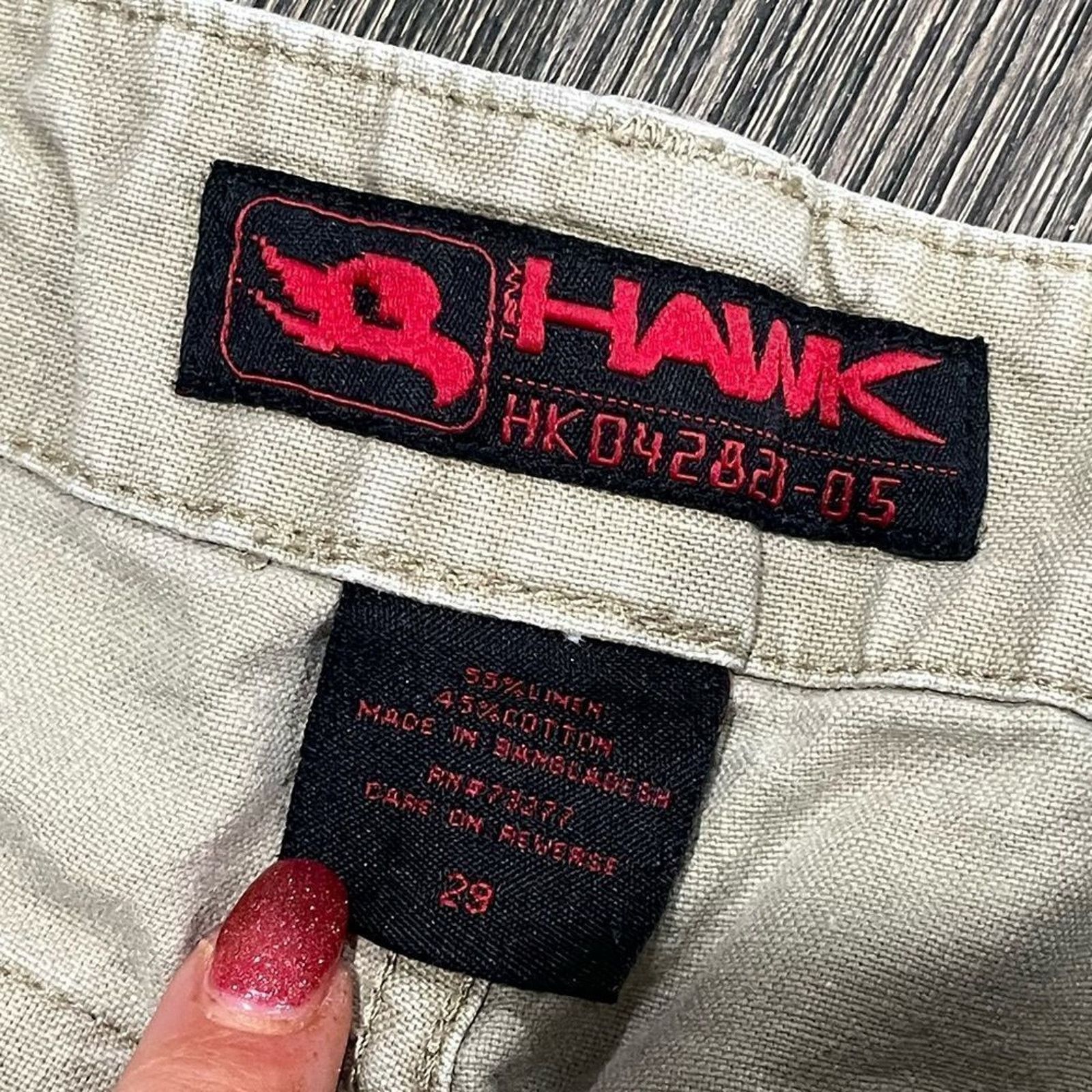 Tony Hawk Tony Hawk Khaki Cargo Shorts Linen Cotton Blend Size 29 Size US 29 - 6 Thumbnail