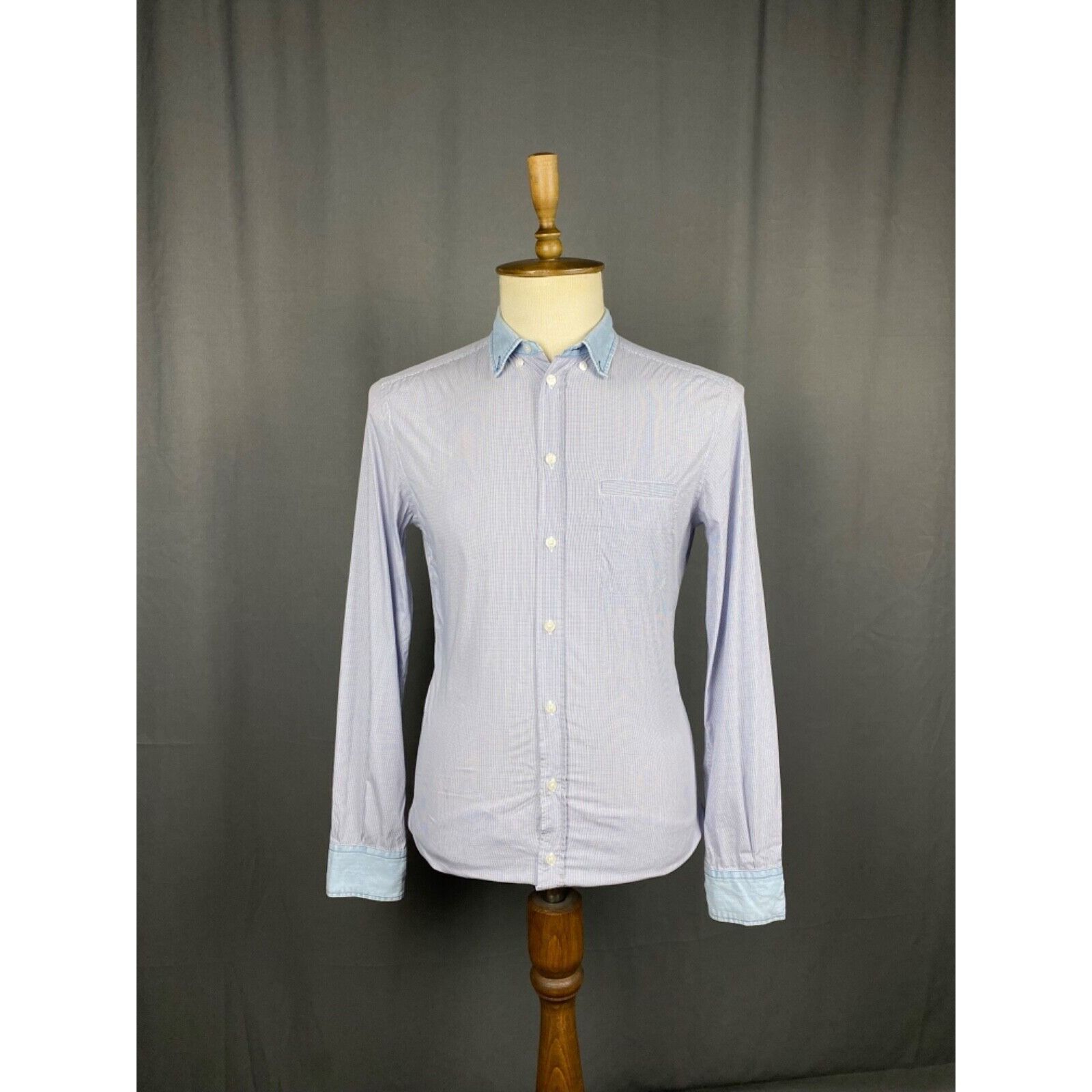 Dolce & Gabbana Dolce&Gabbana Brad Line Men's Blue Longsleeve Shirt Size 39/ Size US M / EU 48-50 / 2 - 1 Thumbnail