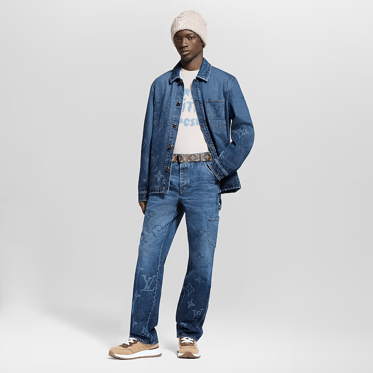 Louis Vuitton Monogram Denim Workwear Trousers Size US 36 / EU 52 - 4 Thumbnail