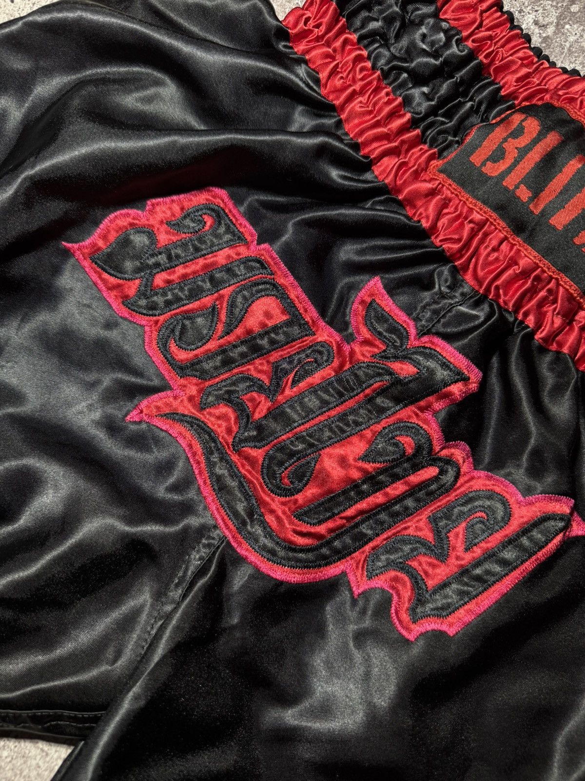 Vintage Blitz Muay Thai Boxing Kickboxing Fight Shorts Black/Red Size US 34 / EU 50 - 3 Thumbnail