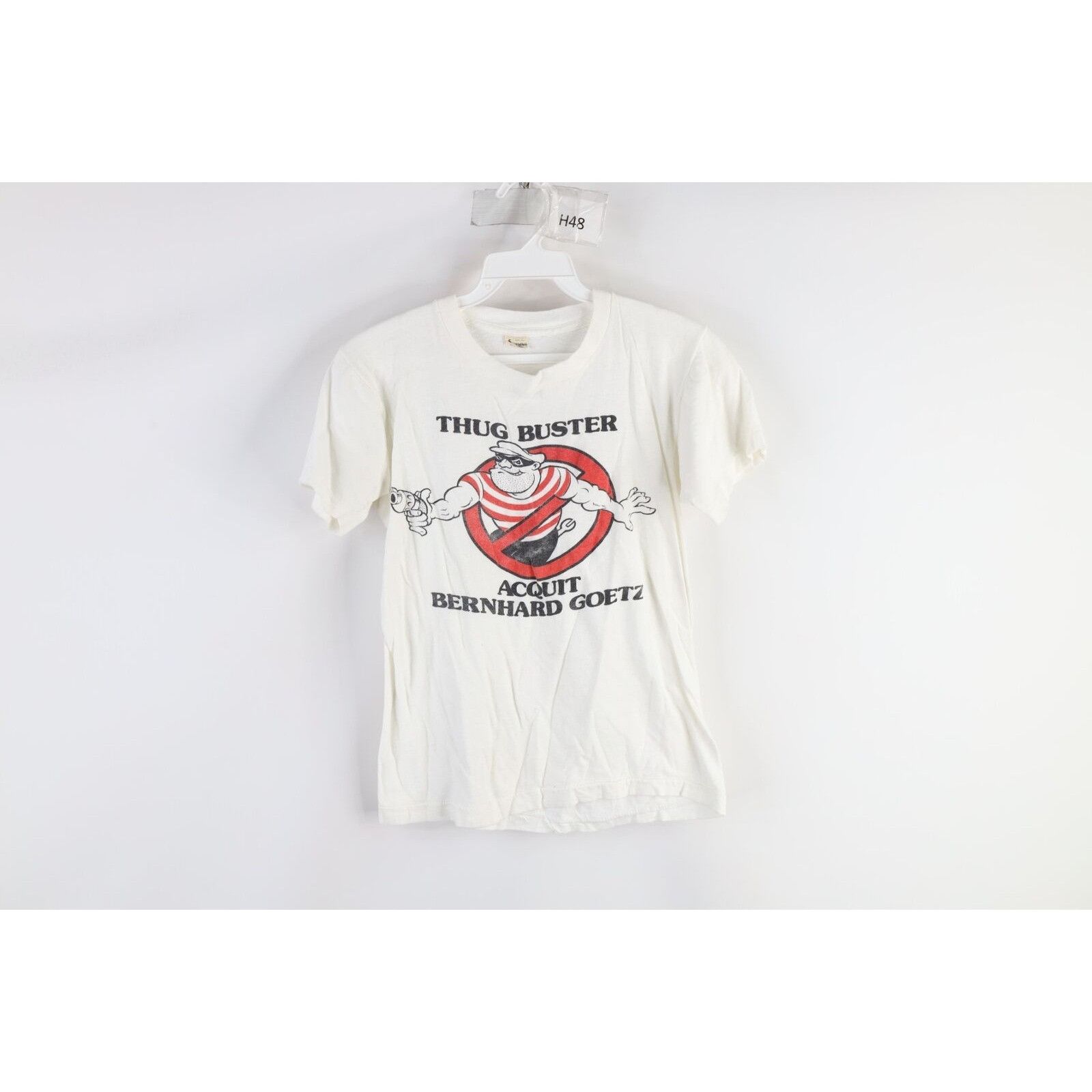 Vintage 80s Thug Buster Acquit Bernhard Goetz T-Shirt
