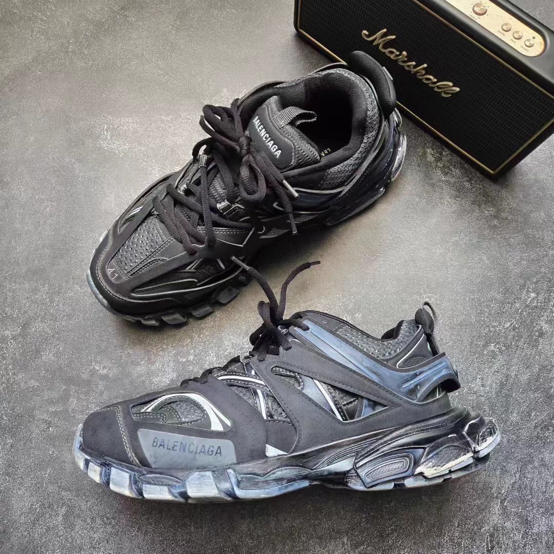 Balenciaga BALENCIAGA TRACK Distressed Black 41 2x Worn LN Box Size US 8 / EU 41 - 4 Thumbnail