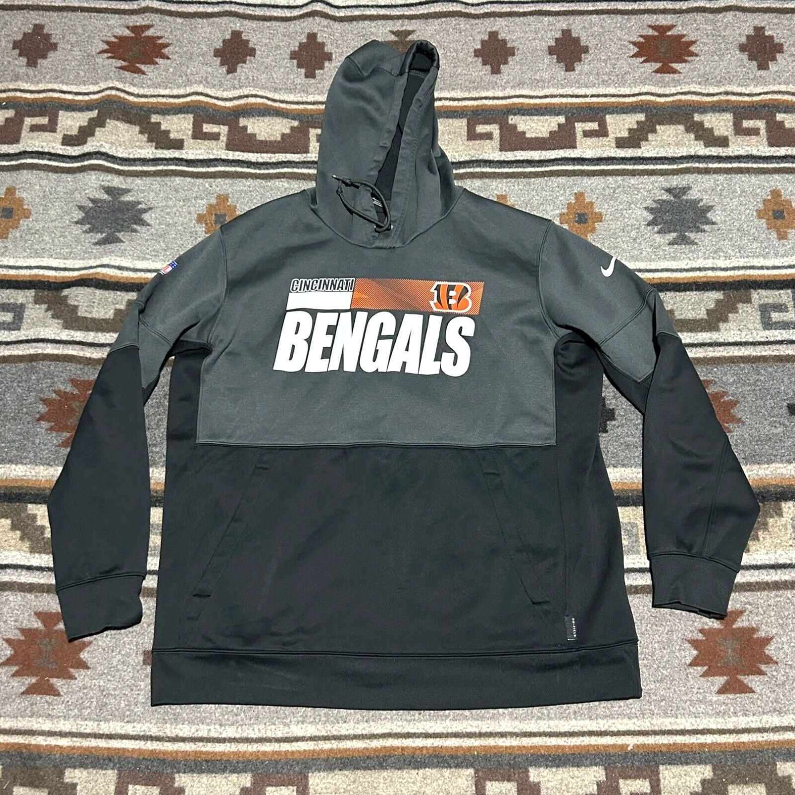 image of Cincinnatti Bengals Nike Pullover Hoodie Men’S Size XL Gray Player Issue C5 in White, Men's