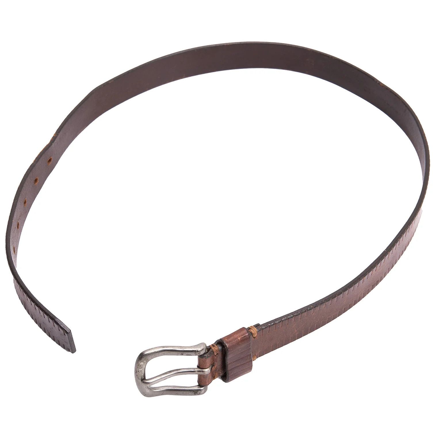 Issey Miyake Leather Embossed Line Belt in Brown Size ONE SIZE - 2 Thumbnail