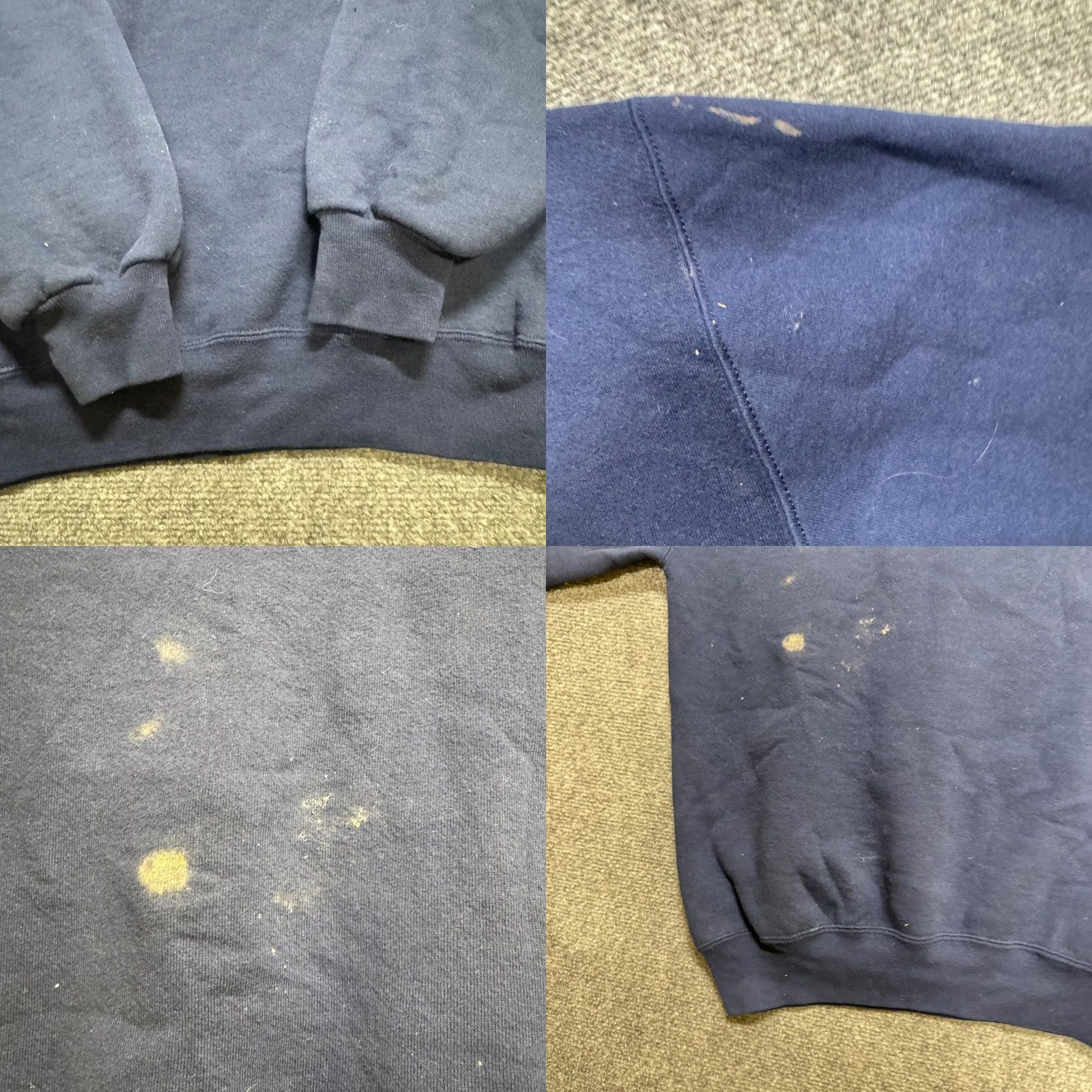 Vintage VINTAGE Russell Pullover Sweatshirt Navy Blue 2XL Men Fate Distressed Made In USA 90s Y2K Stained Fade Blue Mens Size US XXL / EU 58 / 5 - 8 Thumbnail