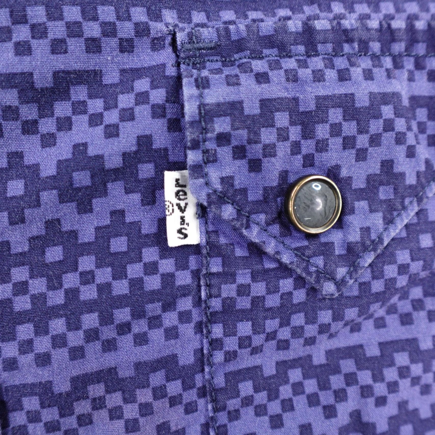 Levi's Levis Shirt Mens Large Blue Western Sawtooth Pearl Snap Geometric Rodeo Ranch Size US L / EU 52-54 / 3 - 3 Thumbnail