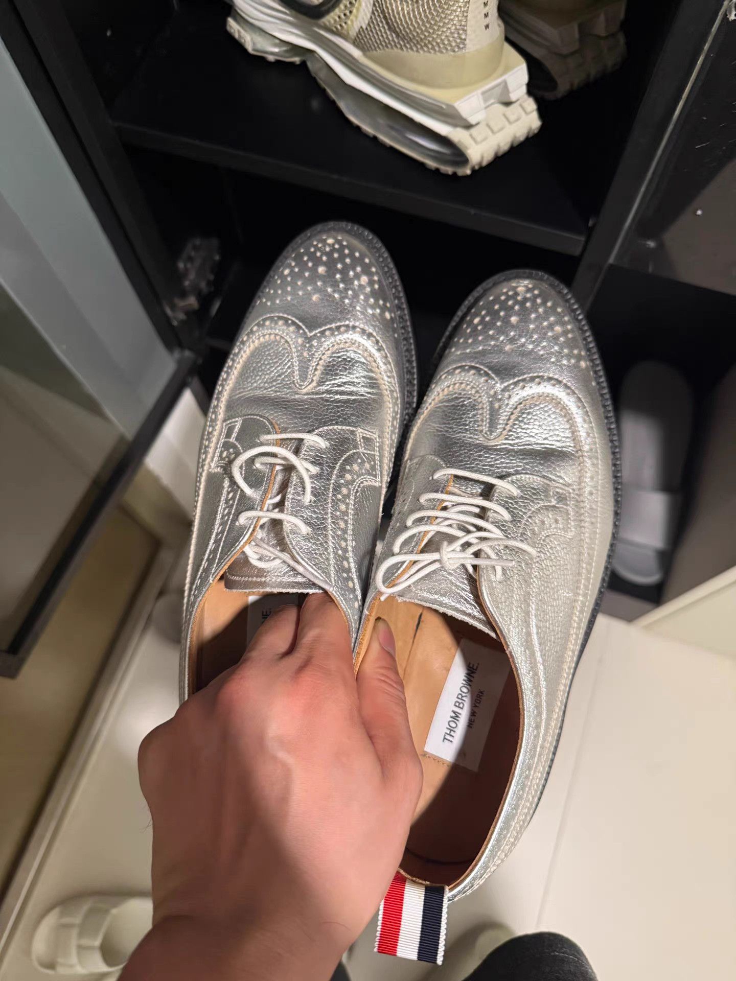 Thom Browne Thom Browne Silver Leather Sole Shoes K27 Size US 8.5 / EU 41-42 - 1 Thumbnail