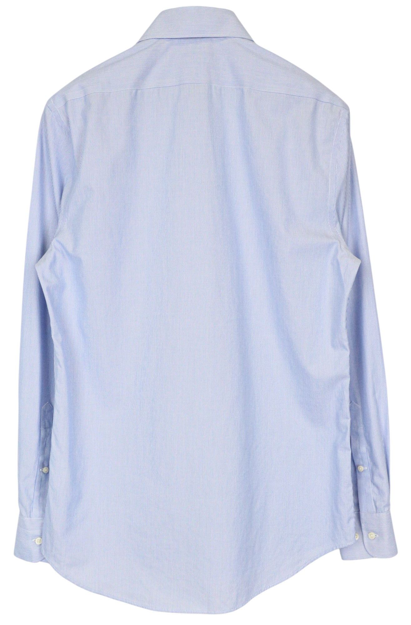 Suitsupply 40/15 3/4 Extra Slim Blue Cotton Striped Shirt 79047 Size 40R - 2 Thumbnail