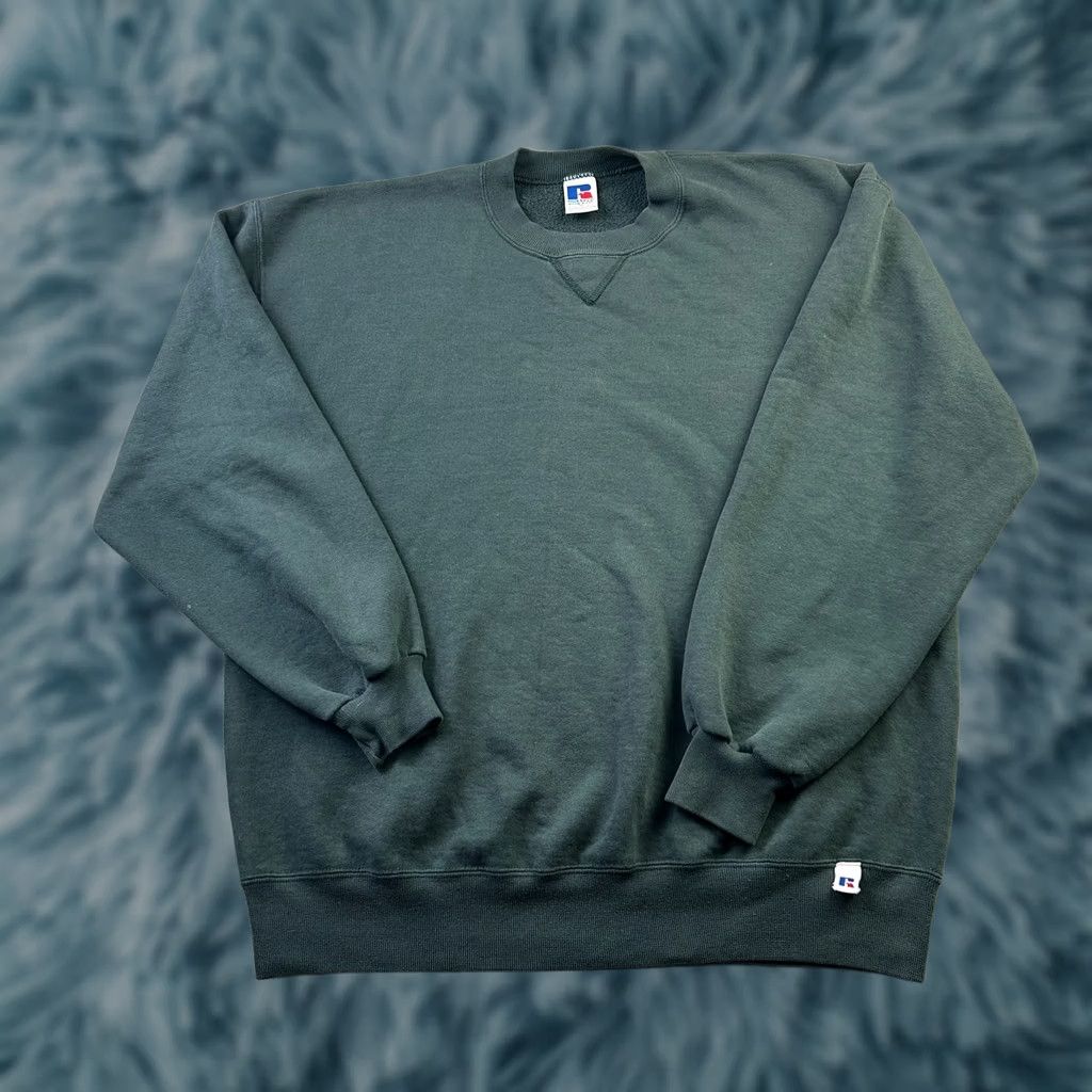 Russell Athletic VINTAGE Russell Sweatshirt Mens XL Green Fleece Crewneck USA Made 90s Pullover Knit All Seasons Size US XL / EU 56 / 4 - 1 Thumbnail