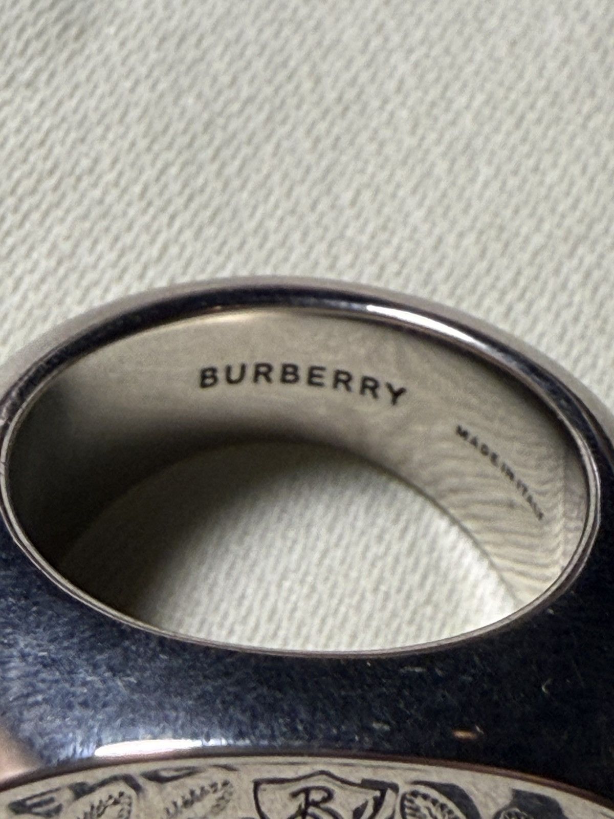 Burberry Burberry - Logo-Engraved Palladium-Plated Signet Ring Silver Size ONE SIZE - 7 Thumbnail