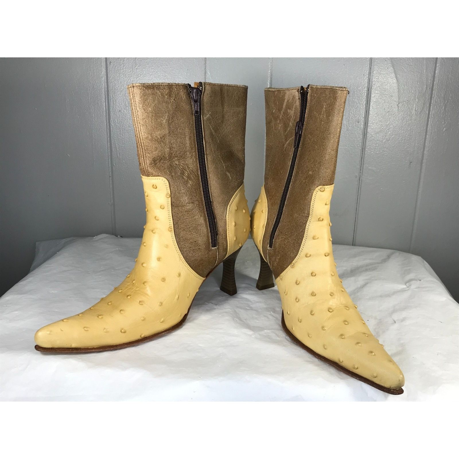 Other VTG El Canelo Floral Embroidered Ostrich Womens High Heel We Size US 6.5 / IT 36.5 - 1 Thumbnail