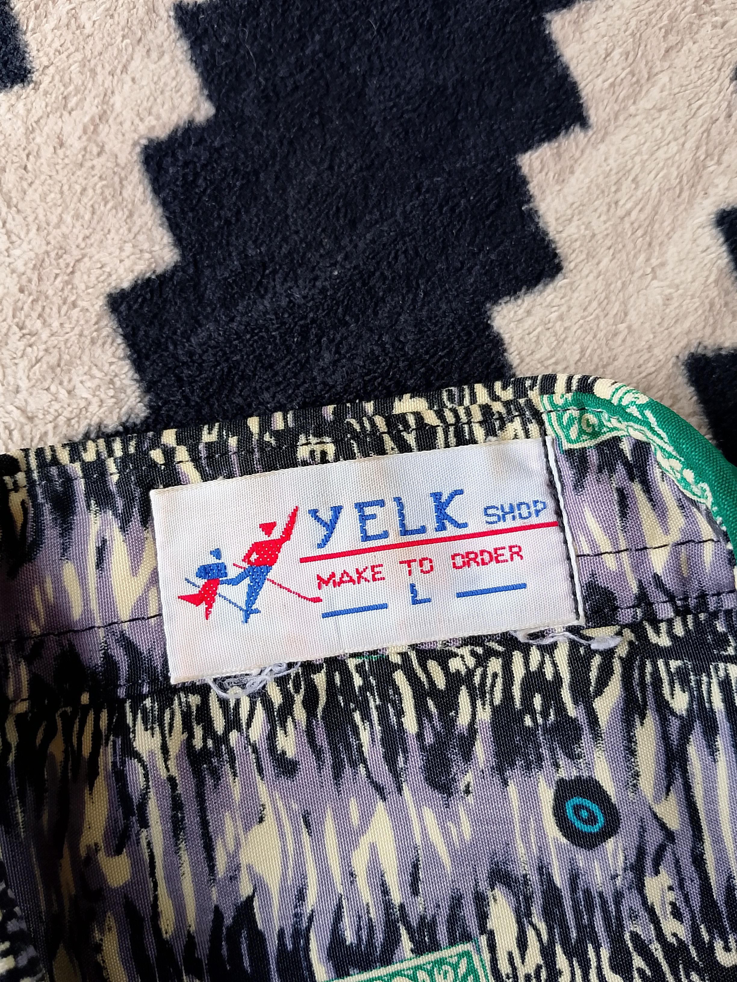 Vintage Rare YELK SHOP "Make To Order" Psychedelic Pattern Shirt Size US L / EU 52-54 / 3 - 8 Thumbnail
