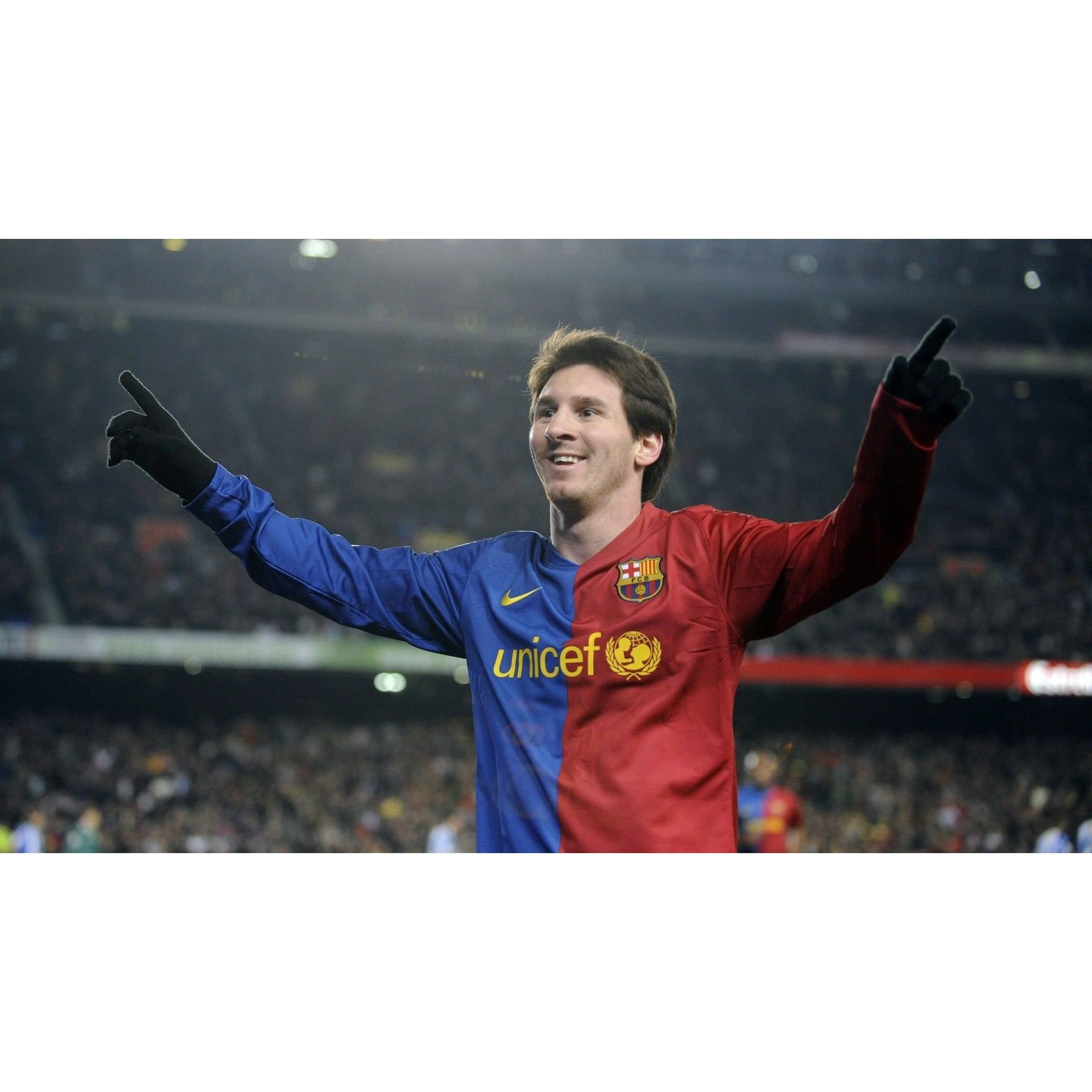 Messi Barcelona 2008 2009 Long Sleeve Soccer Jersey XL
