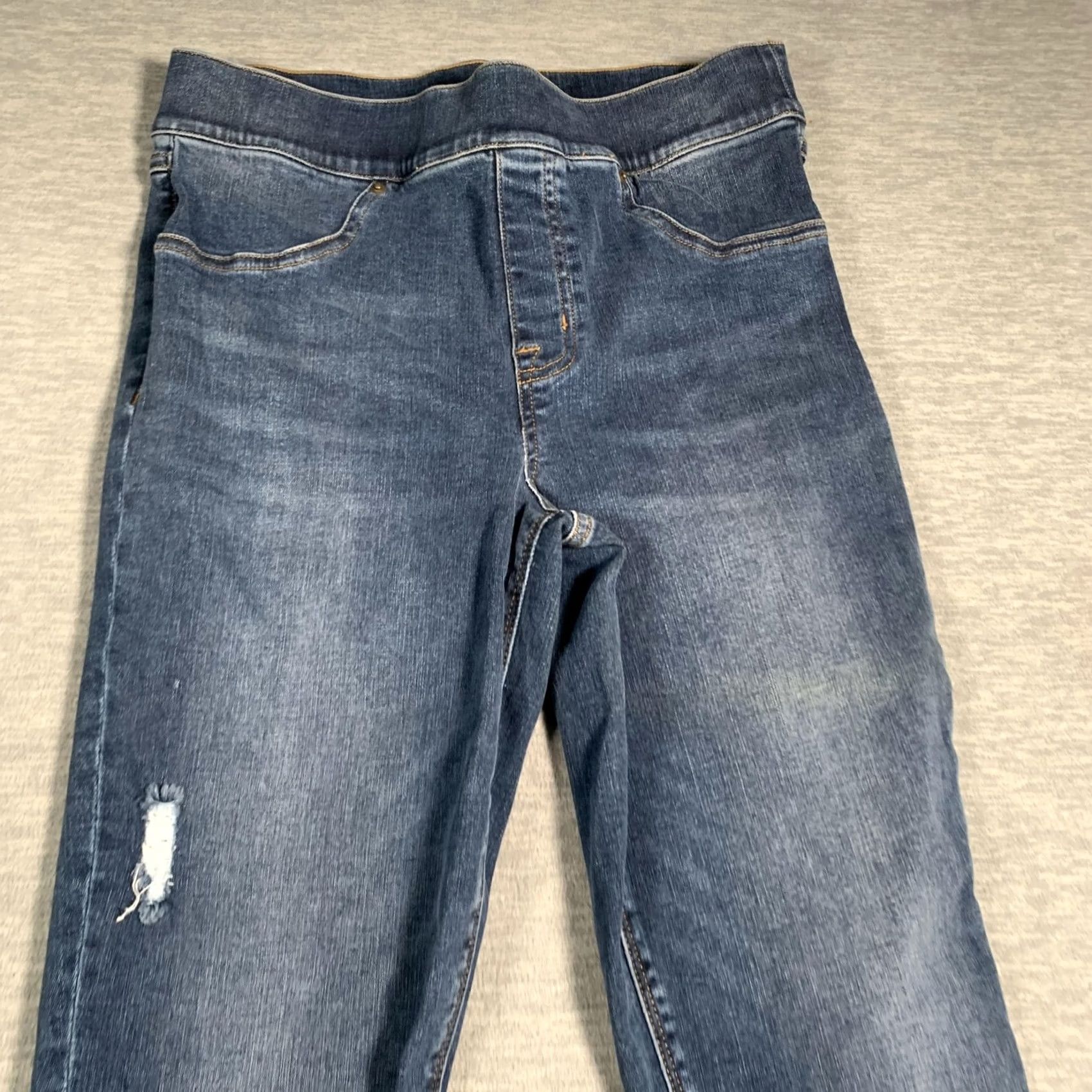 Spanx Spanx Jeans Womens Medium Blue Distressed Frayed Hem Skinny Stretch Denim Pants Size 32" / US 10 / IT 46 - 4 Thumbnail