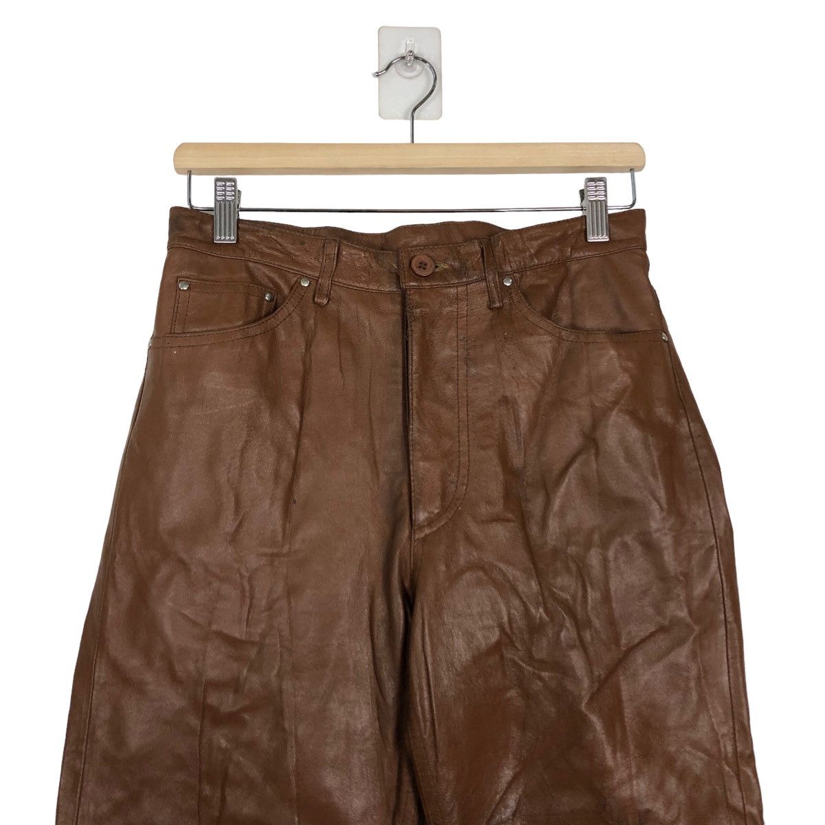Issey Miyake 🔥Rare 90’s Soft Genuine Leather Pants Bonskip Issey Miyake Size US 28 / EU 44 - 3 Thumbnail