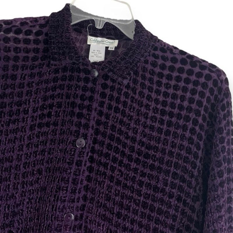 Coldwater Creek Coldwater Creek Vtg. Purple Sheer Polka Dot Button Down Size M / US 6-8 / IT 42-44 - 6 Thumbnail