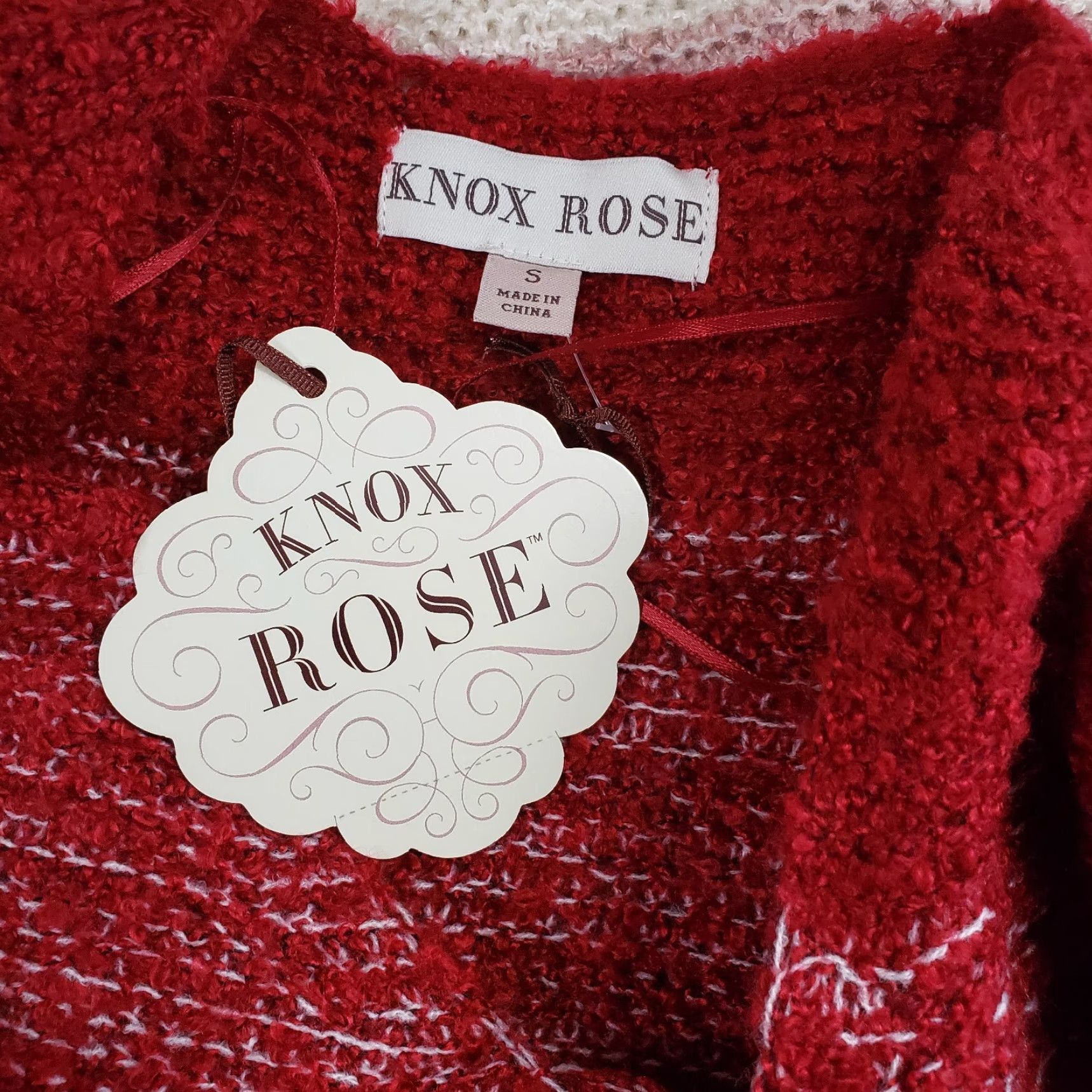 Vintage Knox Rose Womens Pullover Sweater Sz Small Red Pink Stripe V-Neck Long Sleeve Size S / US 4 / IT 40 - 6 Thumbnail