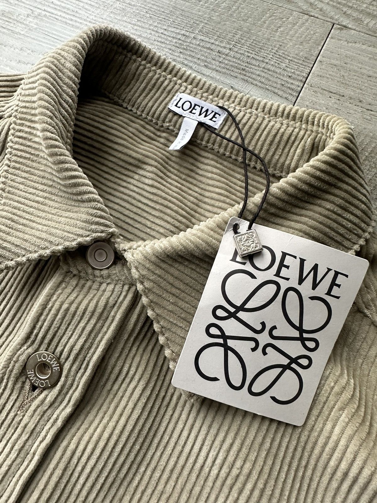 Loewe Loewe Men's Natural Corduroy Overshirt Creta Size US XS / EU 42 / 0 - 3 Thumbnail