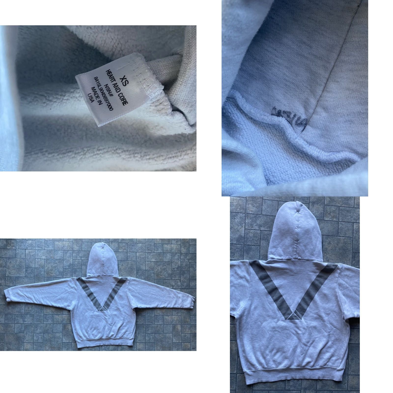 Vintage VINTAGE USAFA Heart And Core Hoodie Made In USA Mens XS Gray Pullover Heart USA Vintage Men's XS Gray Hoodie Size US XS / EU 42 / 0 - 9 Thumbnail
