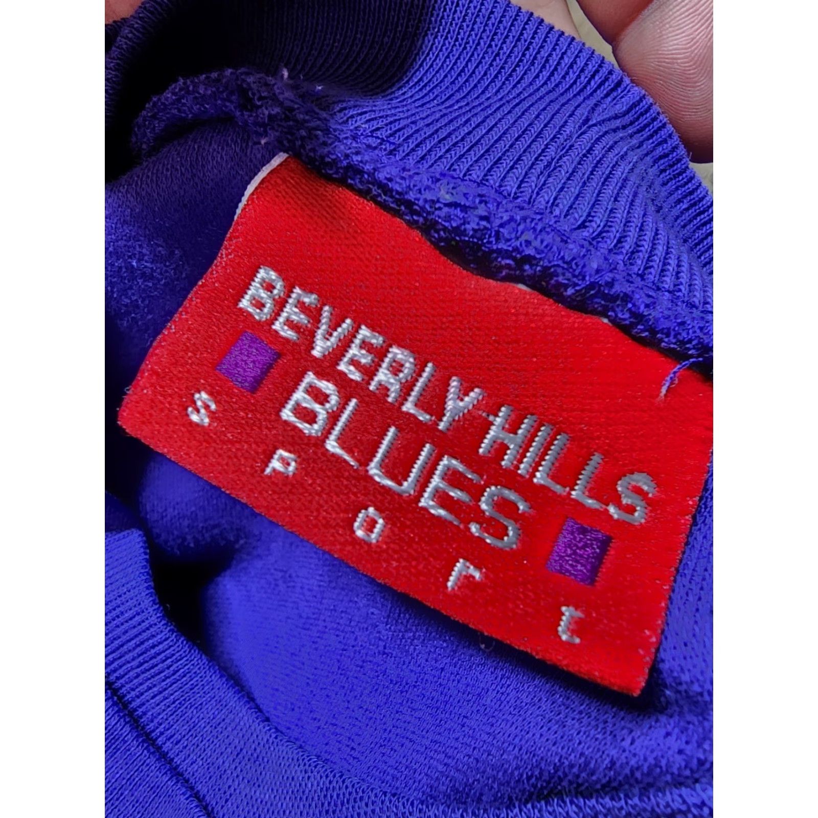 Vintage VINTAGE Beverly Hills Blues Women's T-Shirt 1990s Purple Cotton Casual Retro Distressed Large Size L / US 10 / IT 46 - 8 Thumbnail