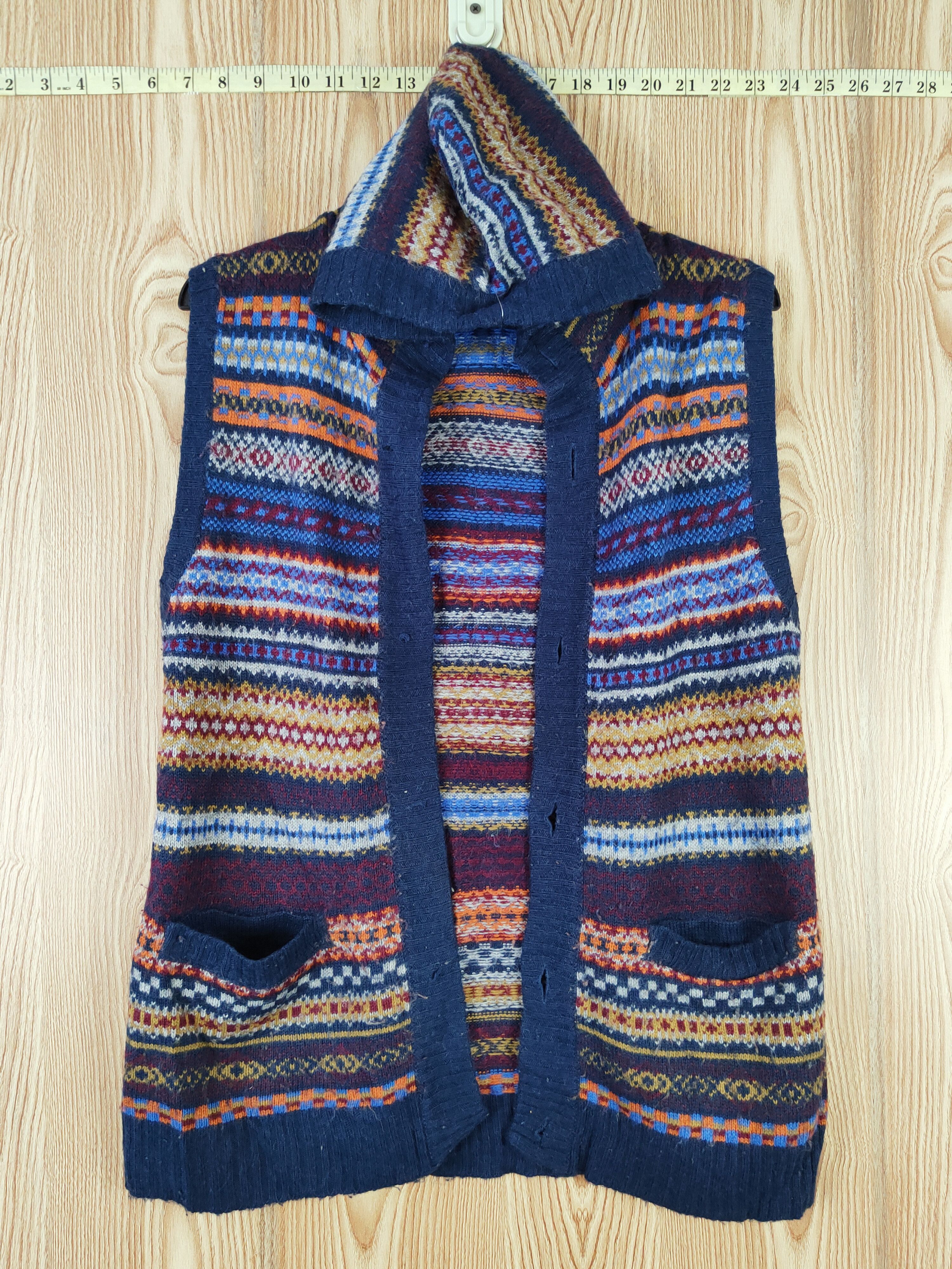 Japanese Brand Japan Blue Hoodie Knitwear Sleeveless Cardigan #W727 Size S / US 4 / IT 40 - 1 Thumbnail