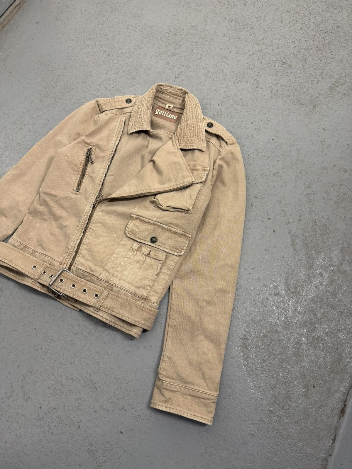 John Galliano Vintage 00s John Galliano Dense Biker Multi-pocket Jacket Size US S / EU 44-46 / 1 - 2 Thumbnail