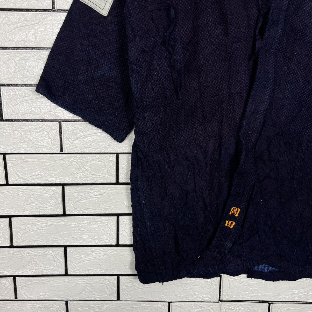 Vintage Bushu Navy Blue Indigo Shashiko Thick Weave Kimono 4133-C188 Size US L / EU 52-54 / 3 - 7 Thumbnail