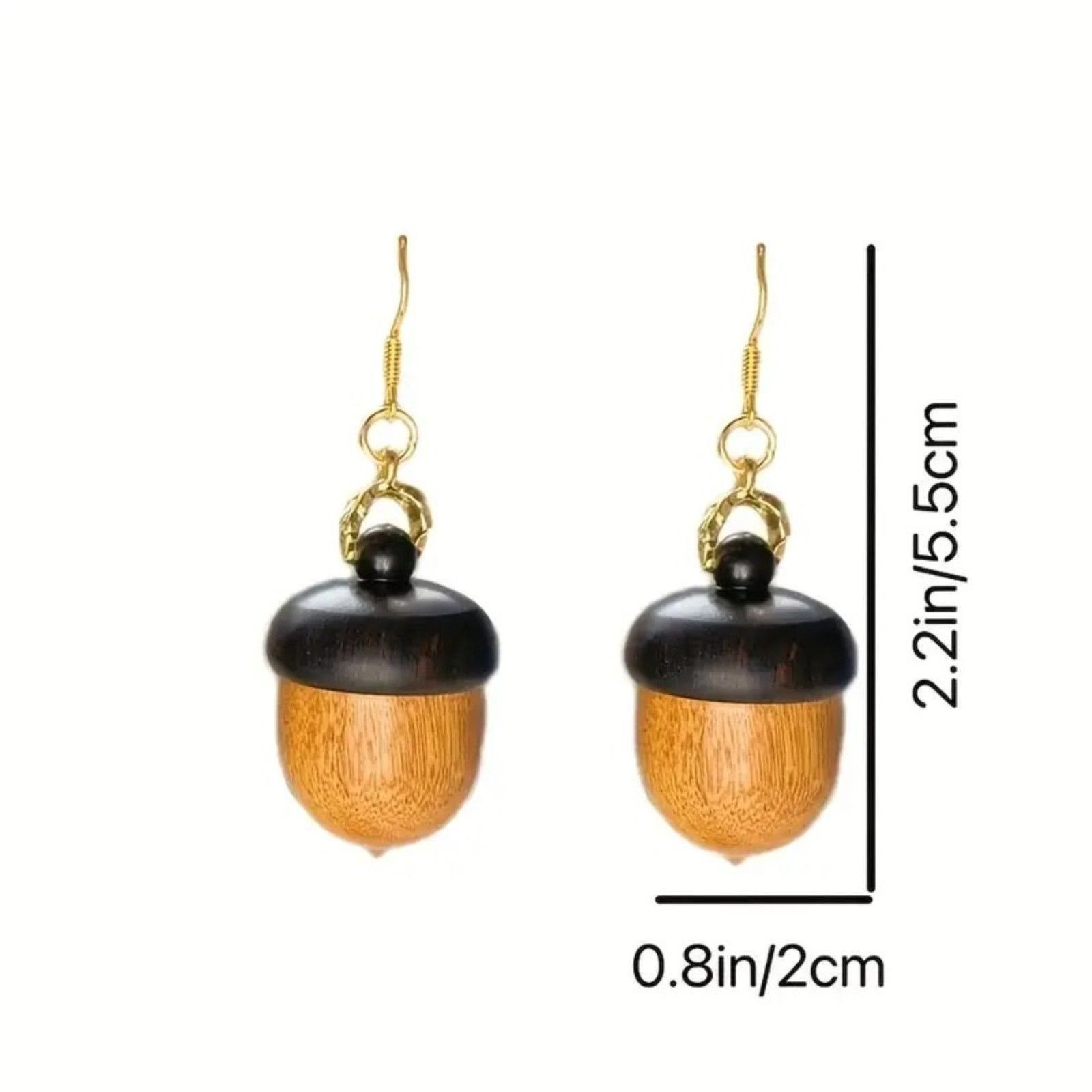 Other Acorn Wood Earrings w/ Secret Compartment, Nature Lovers Size ONE SIZE - 4 Thumbnail