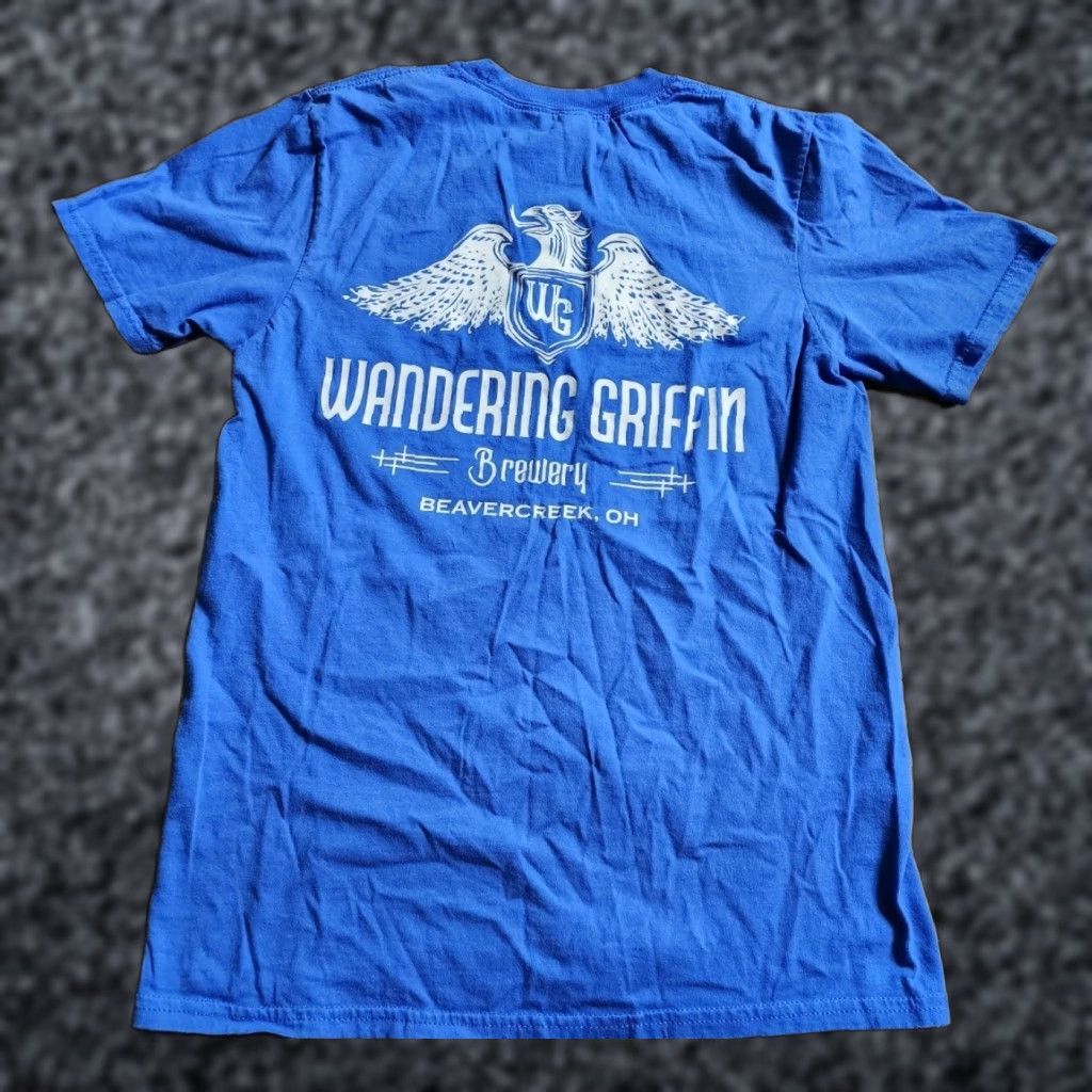 Gildan Mens S T-Shirt Unisex Adults Blue Cotton Blend Double-Sided Logo Gildan Bevo? Size US S / EU 44-46 / 1 - 1 Thumbnail