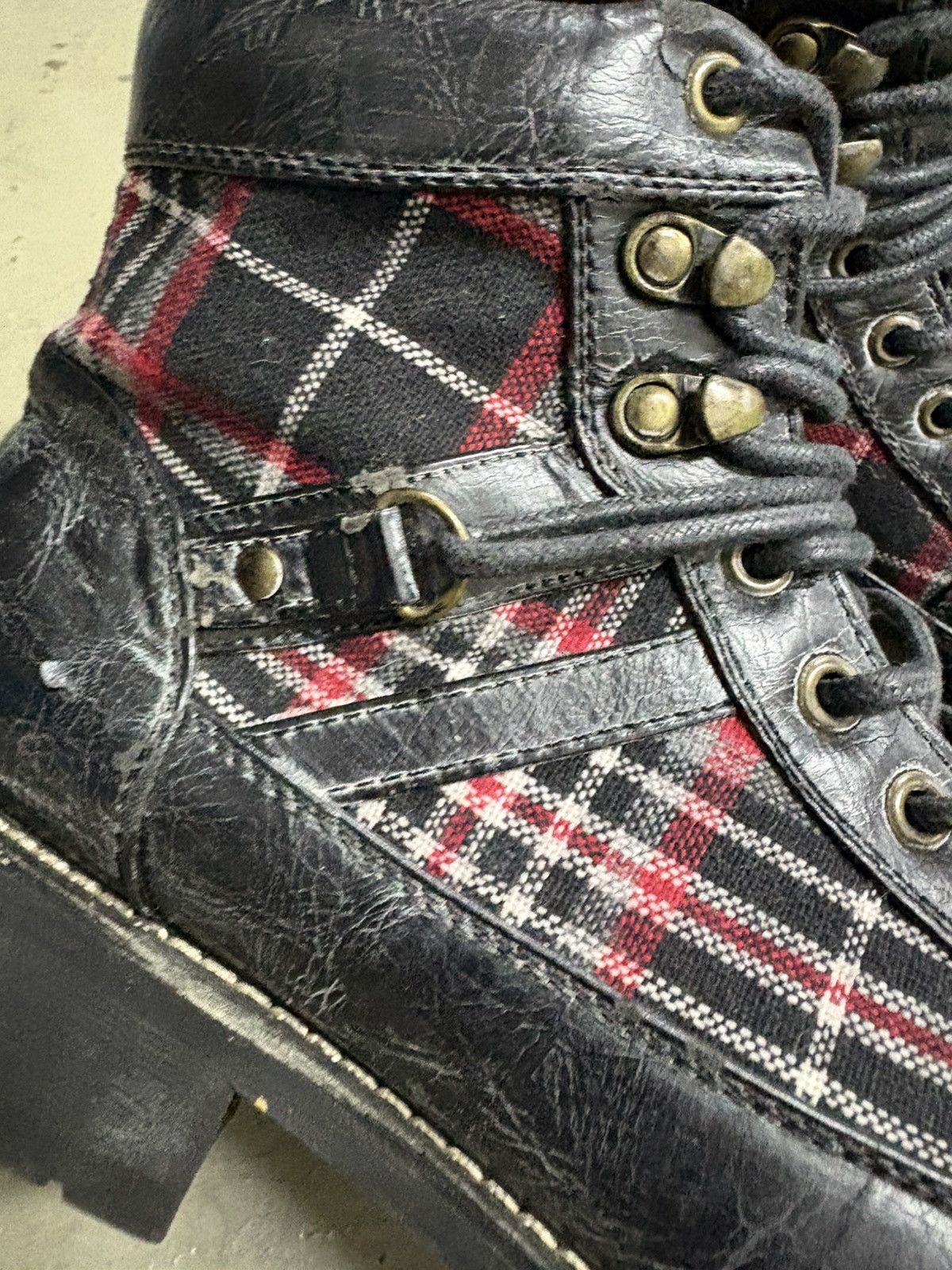 Dirk Bikkembergs RARE RNA Slang Belted Leather Combat Boots Size US 7.5 / EU 40-41 - 3 Thumbnail