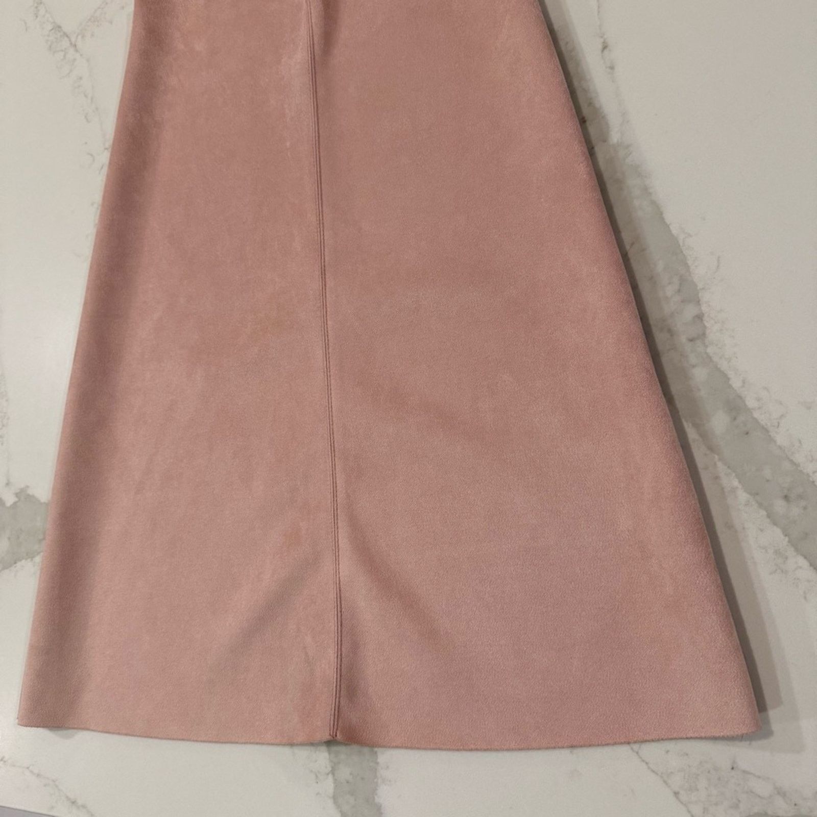 Zara Zara Faux Suede Sleeveless Plunge VNeck Mini Dress Womens S Size S / US 4 / IT 40 - 3 Thumbnail