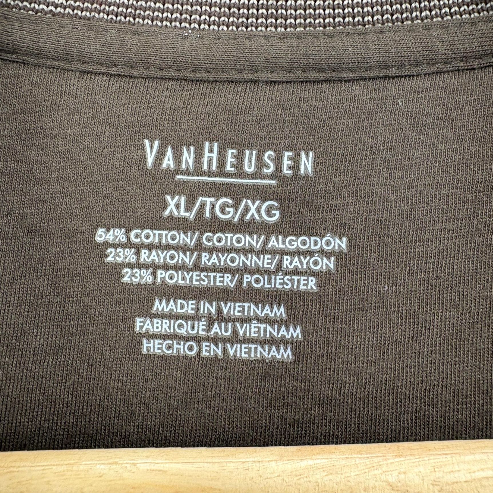 Van Heusen VAN HEUSEN Polo Shirt Mens XL Brown Fundamentals Casual Knit Polo Shirt Mens XL Brown Size US XL / EU 56 / 4 - 3 Thumbnail