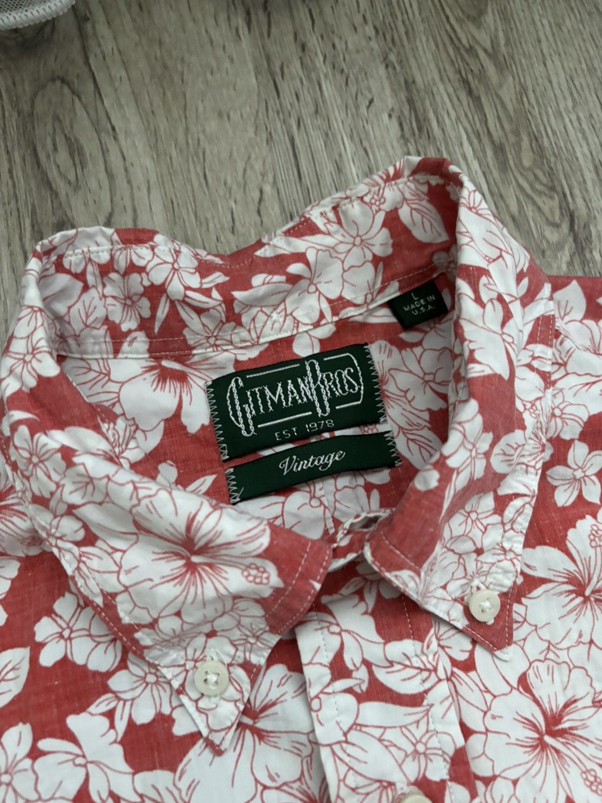 Gitman Bros. Vintage Gitman Vintage Hawaiian Popover Shirt Hibiscus Print Size US L / EU 52-54 / 3 - 6 Thumbnail