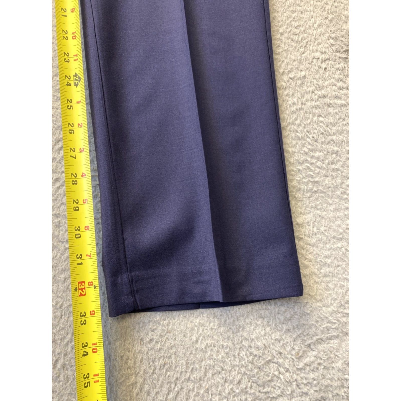 Nordstrom VINTAGE Nordstrom Men's Pants Dress Trousers Flat Front Wool Blend Navy 36x33 Casual Business Size US 36 / EU 52 - 4 Thumbnail