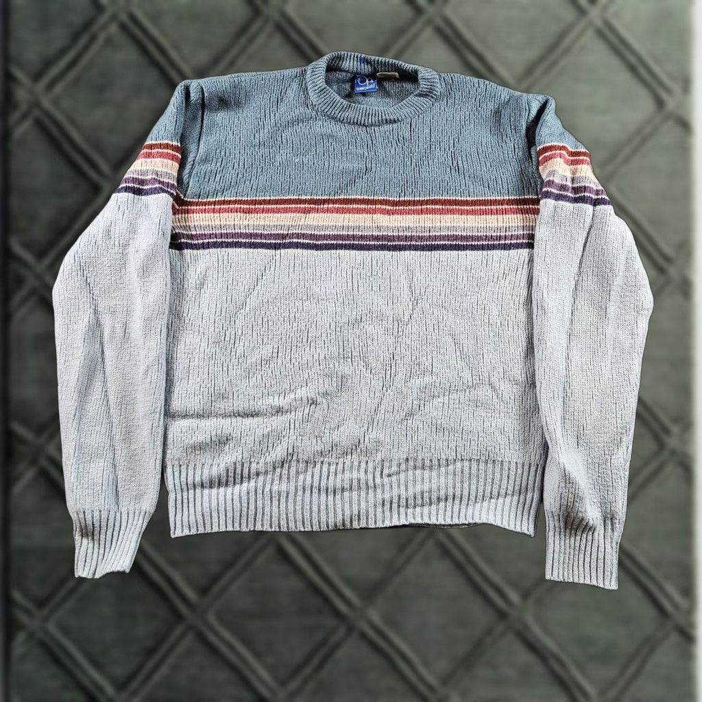 Ocean Pacific VINTAGE Ocean Pacific Sweater Mens Medium Blue Striped Crewneck Knit Hong Kong Size US M / EU 48-50 / 2 - 1 Thumbnail