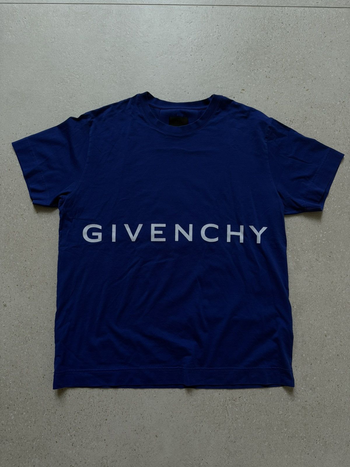 GIVENCHY NAVY SHORT-SLEEVED T-SHIRT WITH LOGO Givenchy Navy