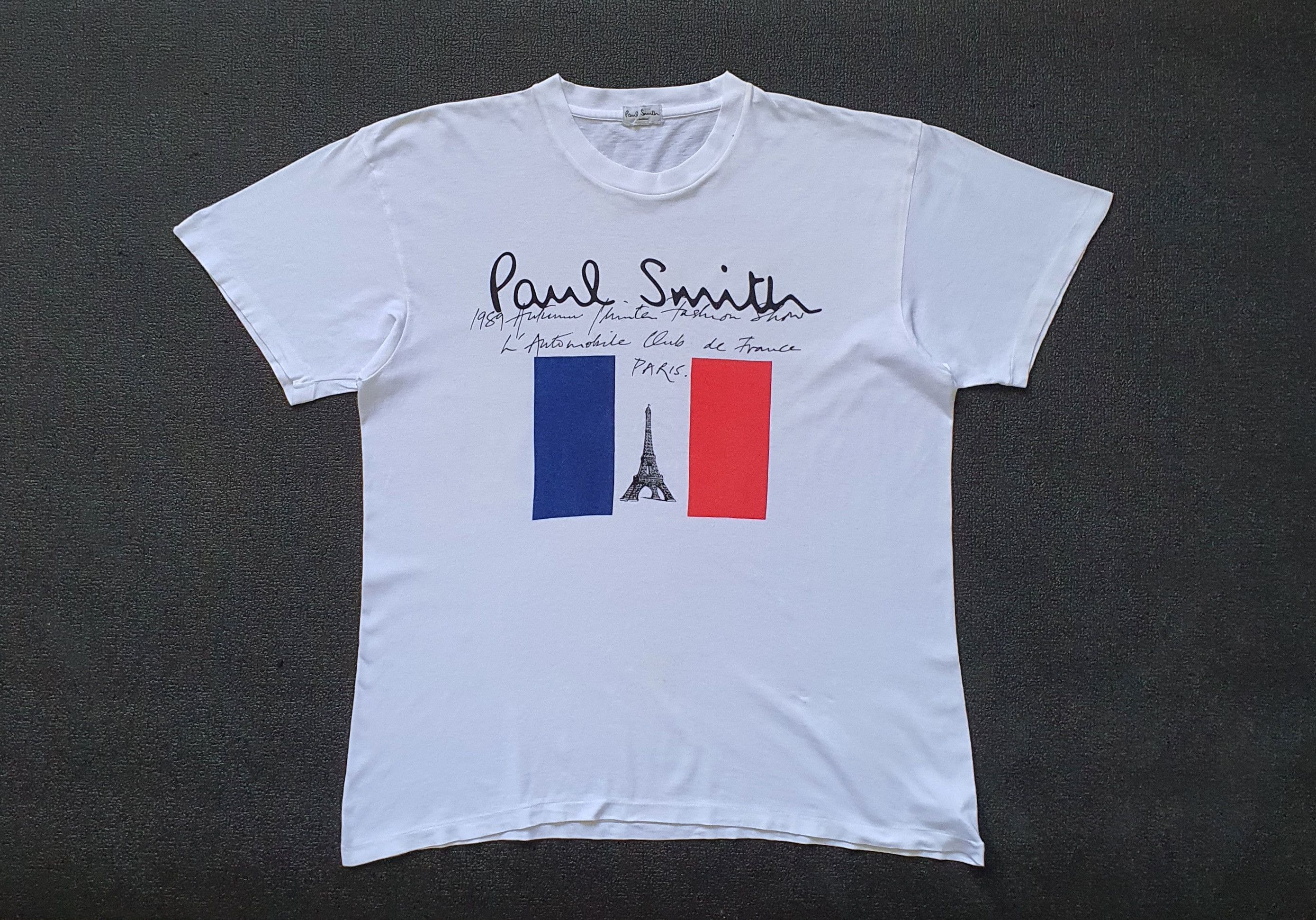 Paul Smith × Vintage 1989 Paul Smith Autumn/Winter Fashion Show France T shirt L Size US L / EU 52-54 / 3 - 1 Thumbnail
